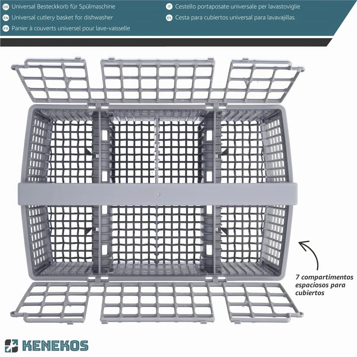 Kenekos - Cesta de cubiertos para lavavajillas compatible con Siemens SZ73100 / 11018806, Bosch SMZ5100/00743503, Neff Z7863X0 - Accesorios para lavavajillas - plástico de dimensiones estables