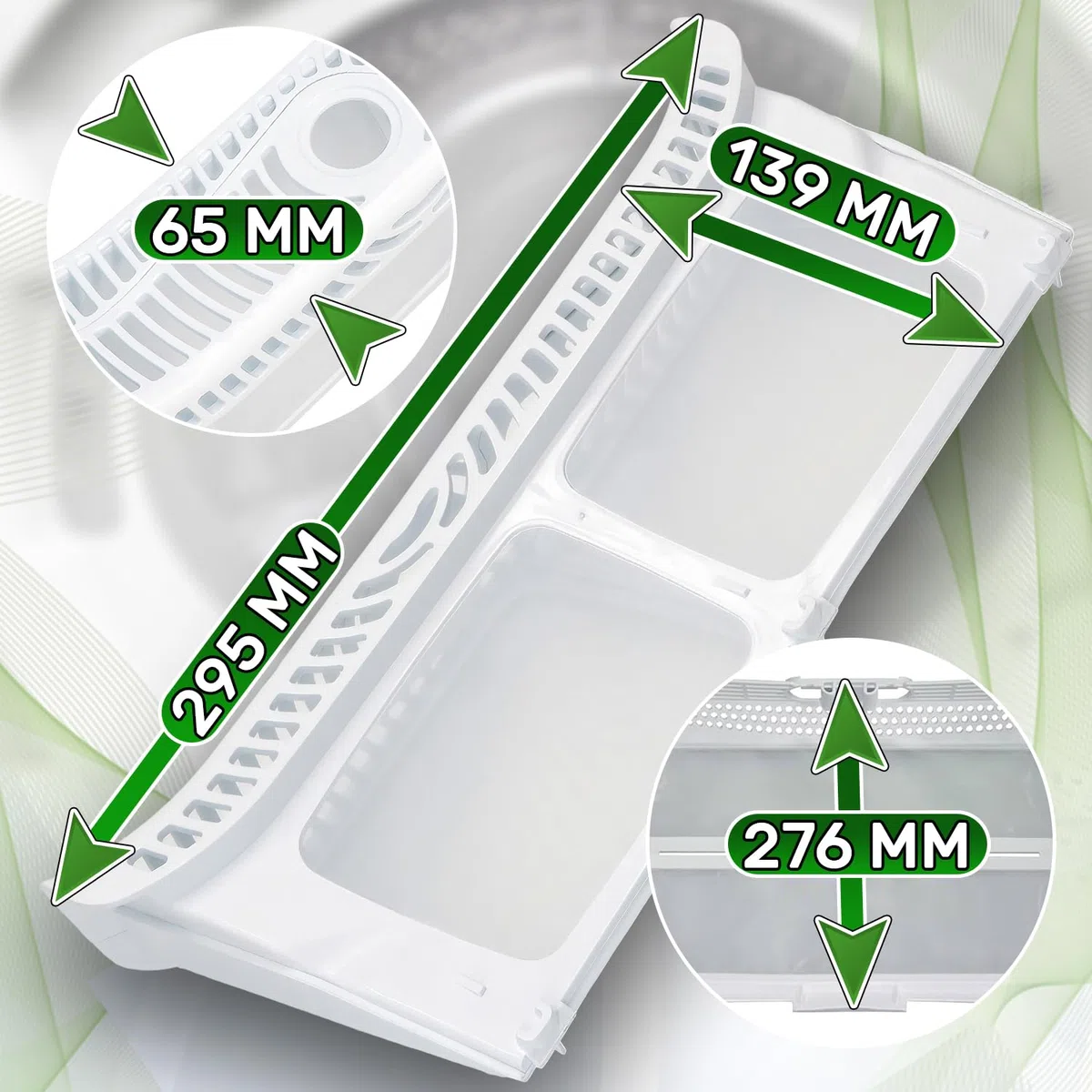 Filtro Pelusas para Secadora 295x139x65 mm con Código Original C00728379 C00286864 488000728379 482000023267 para Indesit para Ariston para Philips para Whirlpool - Garantía de 5 Años - ONIX TECH
