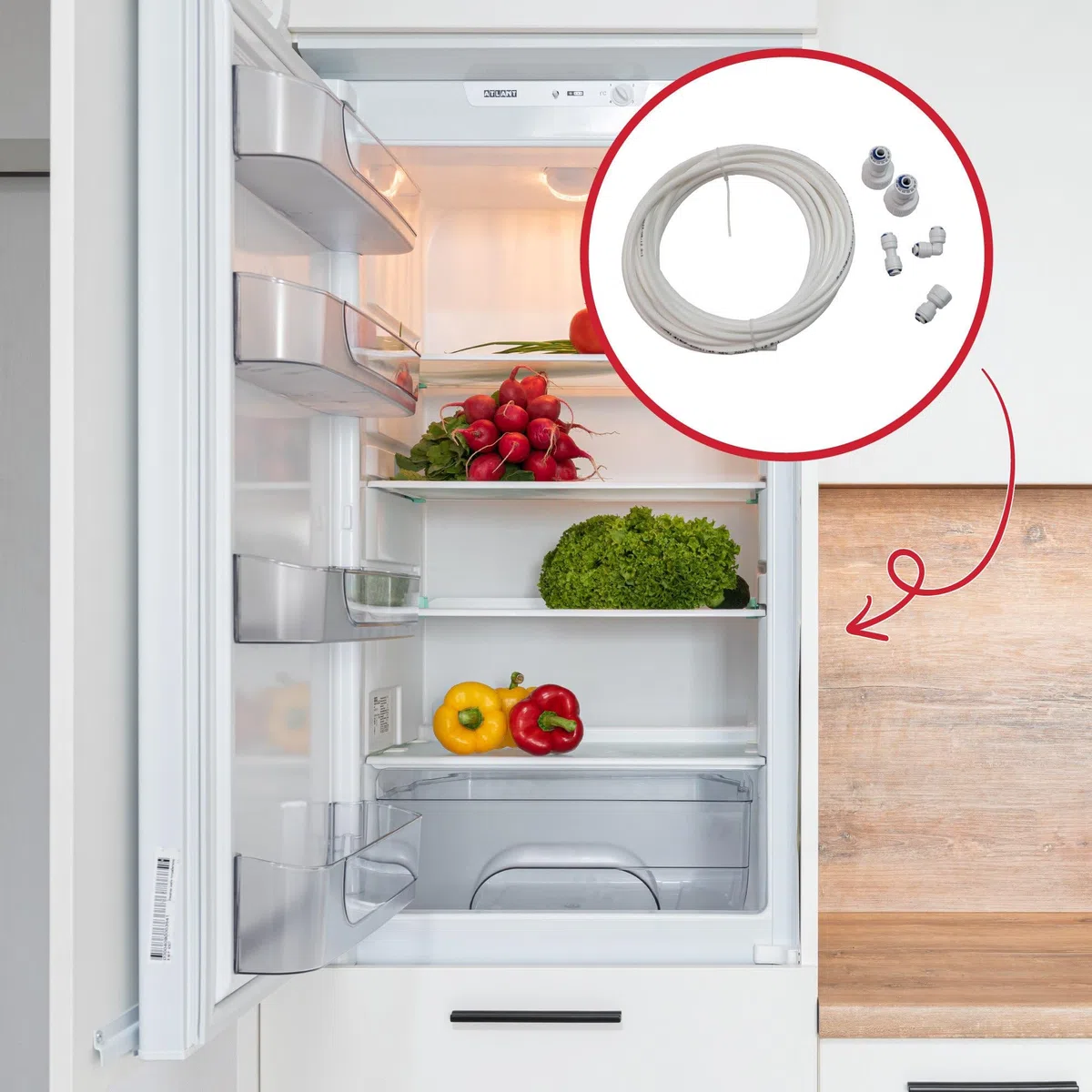 KIT DE TUBO ALIMENTACIÓN DE AGUA REF AMERICANO PARA FRIGERADOR Whirlpool - 48400008590