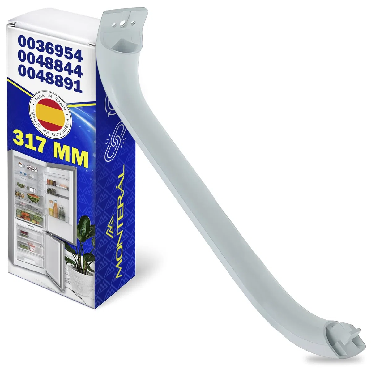 MONTERAL Tirador Frigorifico y Congelador 317 x 70 x 42 mm con Código Original 369547 00369547 00488448 00488916 para Bosch para Siemens - Garantía de 10 Años