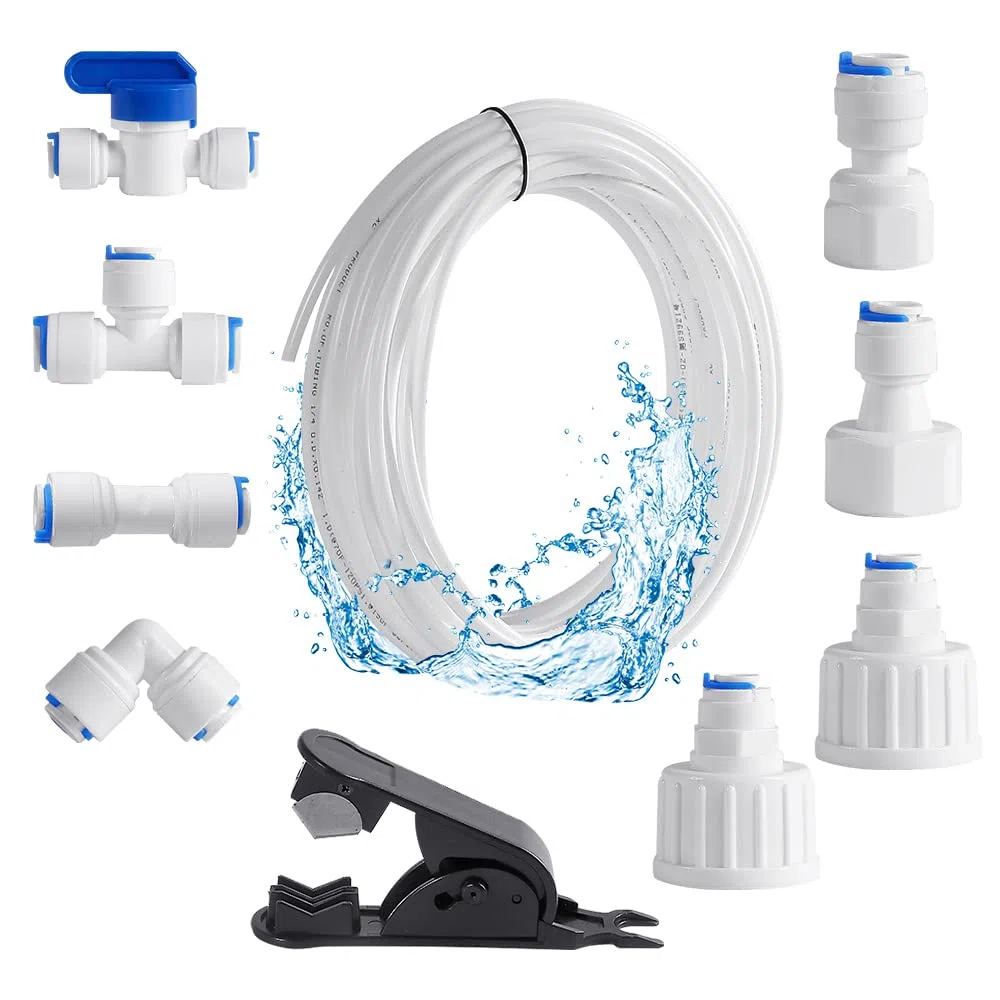REFORUNG Manguera de Suministro de Agua 15M Tubo de Suministro de Agua para Frigorífico Conector Manguera Nevera de 1/4 Pulgada Accesorios de Conector para Refrigeradores Acuario Máquina de Café