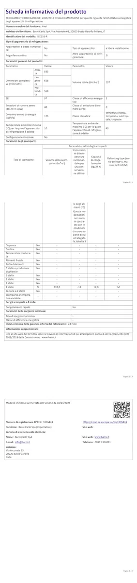 ICE155-R - Congelador horizontal (150 L, 12 kg, clase energética E)