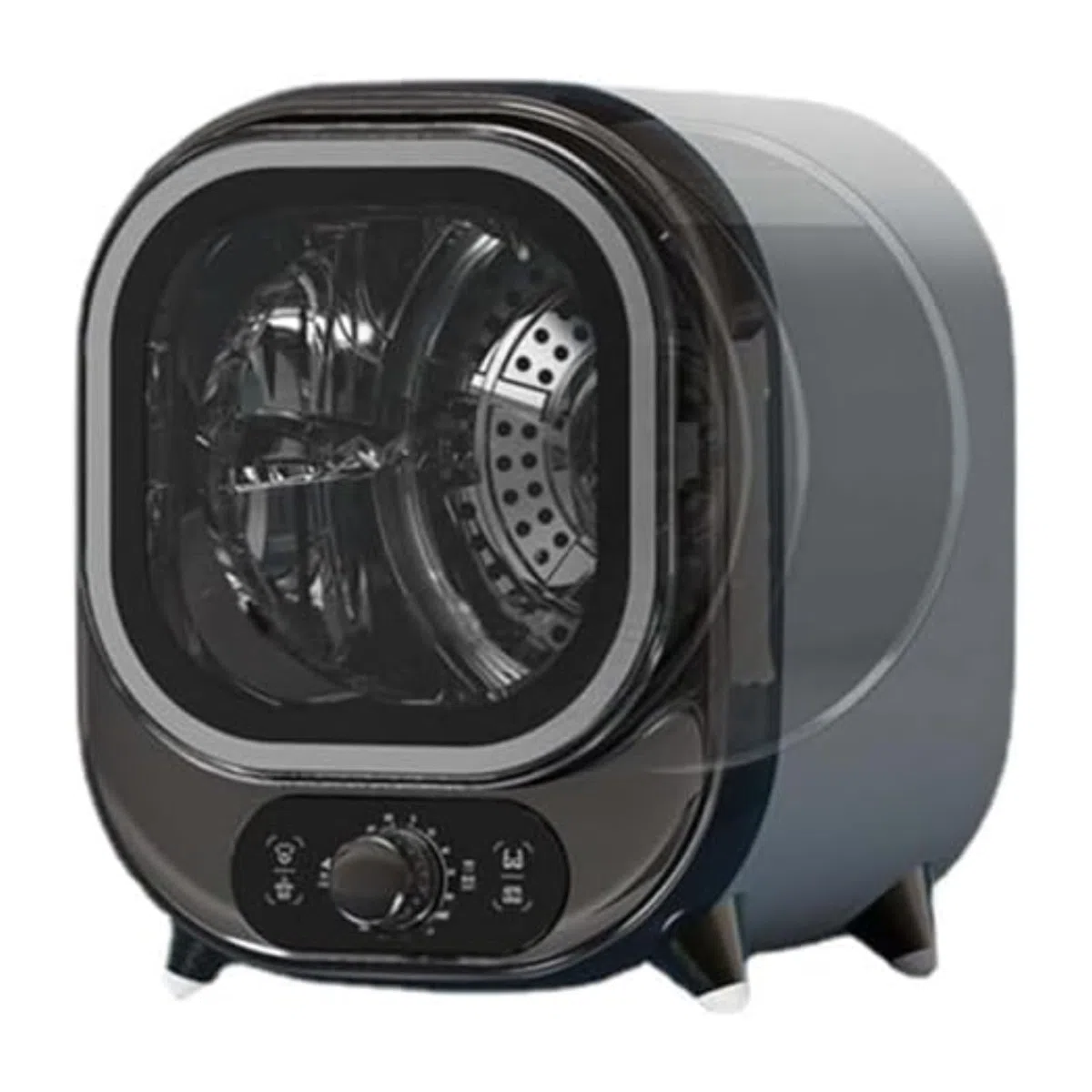 Secador De Condensador Portátil, 0.8kg Compact Mini Secador De Tumble con Opción De Montaje En Pared para Apartamentos Y Espacios Pequeños, Control De Doble Temperatura Y Tambor De Acero Inoxidable