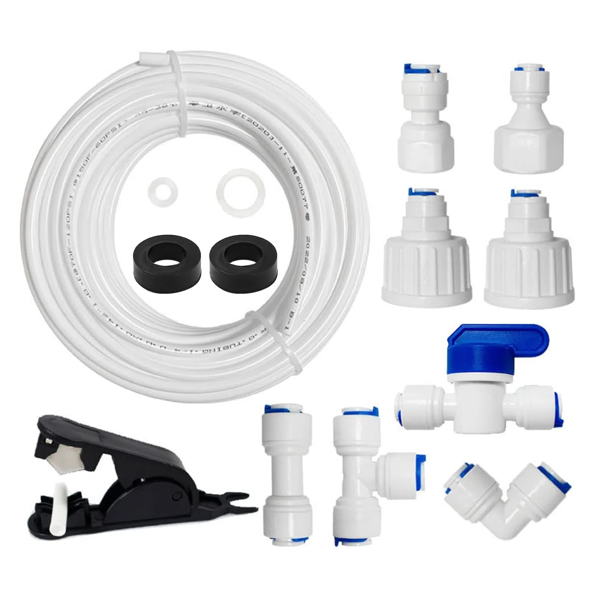 Kit de fontanería para frigorífico, manguera de refrigerador de 15 m con cortador de manguera, conector de agua para nevera, 1/4 pulgadas