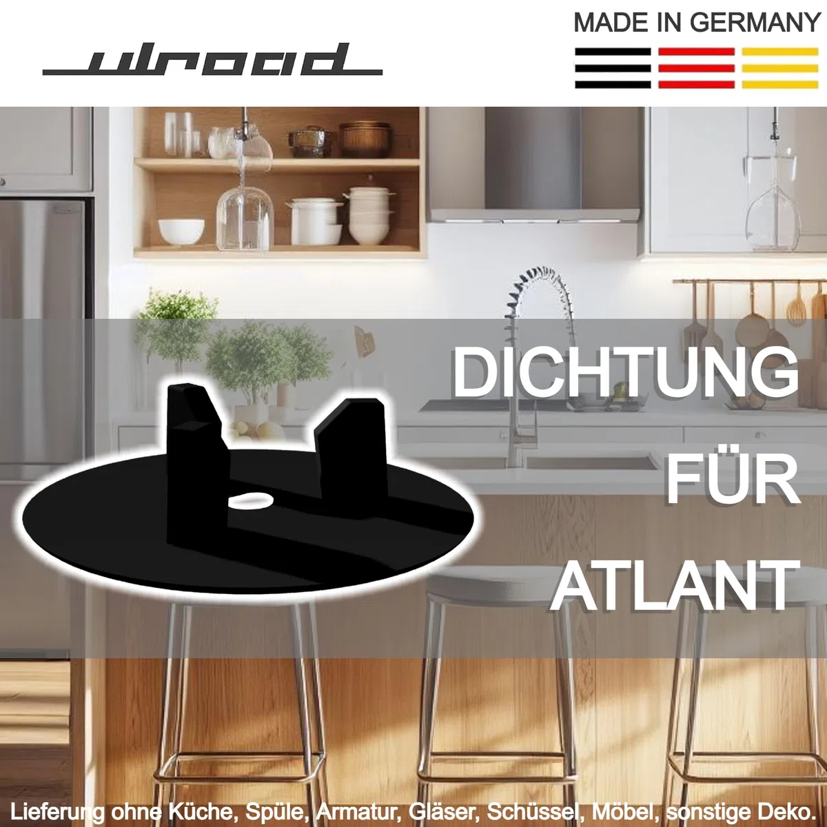 I Made in Germany I Junta apta para IKEA Atlant Domsjö Boholmen udden tapón fregadero fregadero pieza de repuesto accesorio cesta colador Antlant tapón junta de repuesto