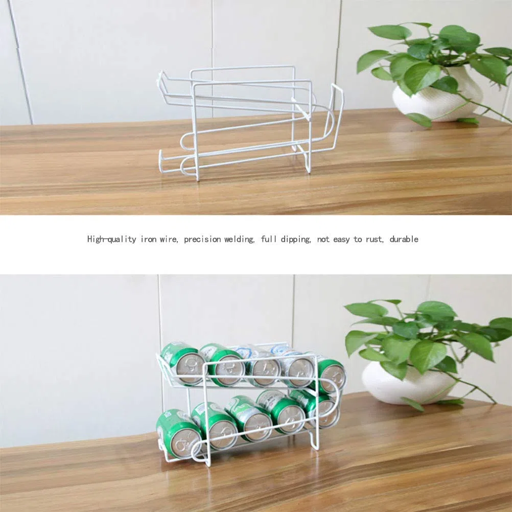 Dispensador de latas de doble capa, estante de almacenamiento, soporte para frigorífico, bebidas, soporte para latas de frigorífico, estantería de doble lata, estantería para frigorífico,