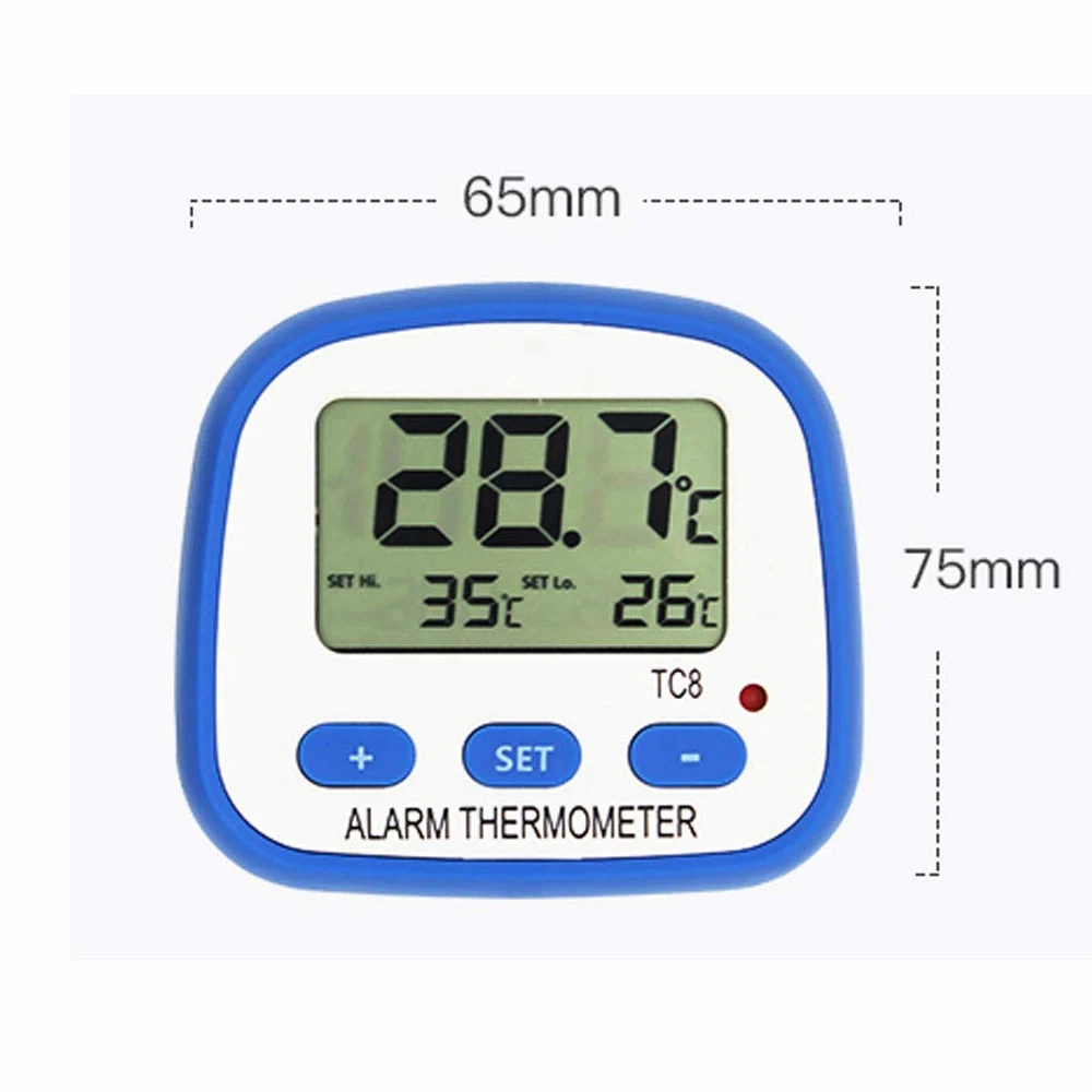 Termómetro para frigorífico y congelador, alarmas de temperatura alta y baja, con indicador LED, termómetro digital de refrigeración con imán