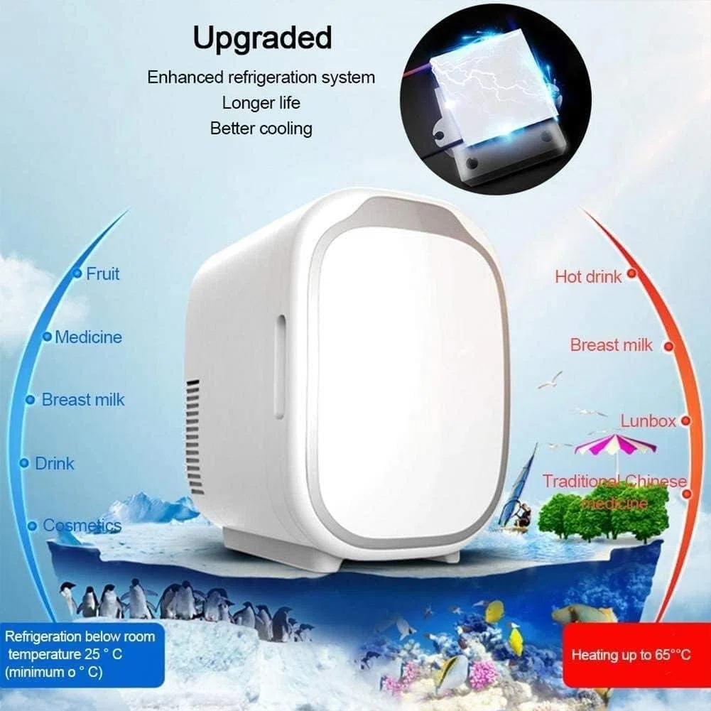 Mini refrigerador for Coche, congelador de Doble Uso de 6 litros, refrigerador pequeño for Dormitorio, Caja fría y cálida for el hogar