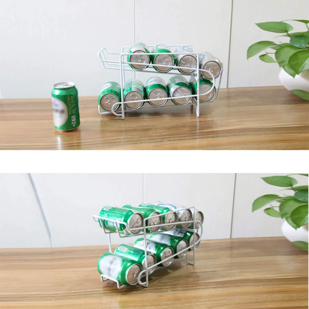 Dispensador de latas de doble capa, estante de almacenamiento, soporte para frigorífico, bebidas, soporte para latas de frigorífico, estantería de doble lata, estantería para frigorífico,