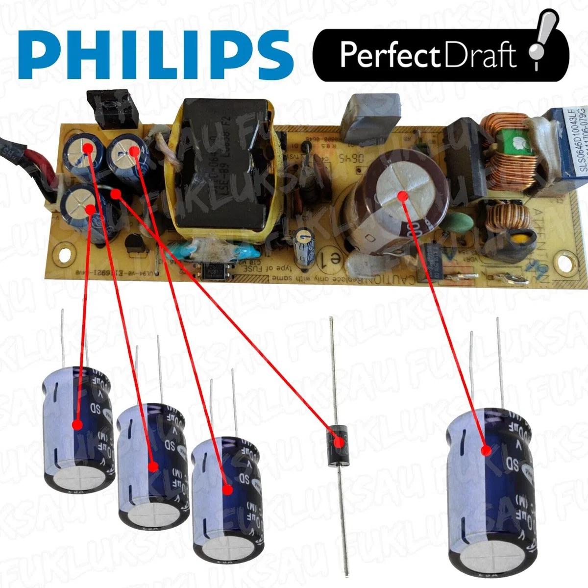 Kit de Reparación Compatible con Tarjeta de Alimentación PERFECTDRAFT | HD3720 HD3620 HD3610 HD3600 | 996500044310 996510069966 | Tirador de Cerveza