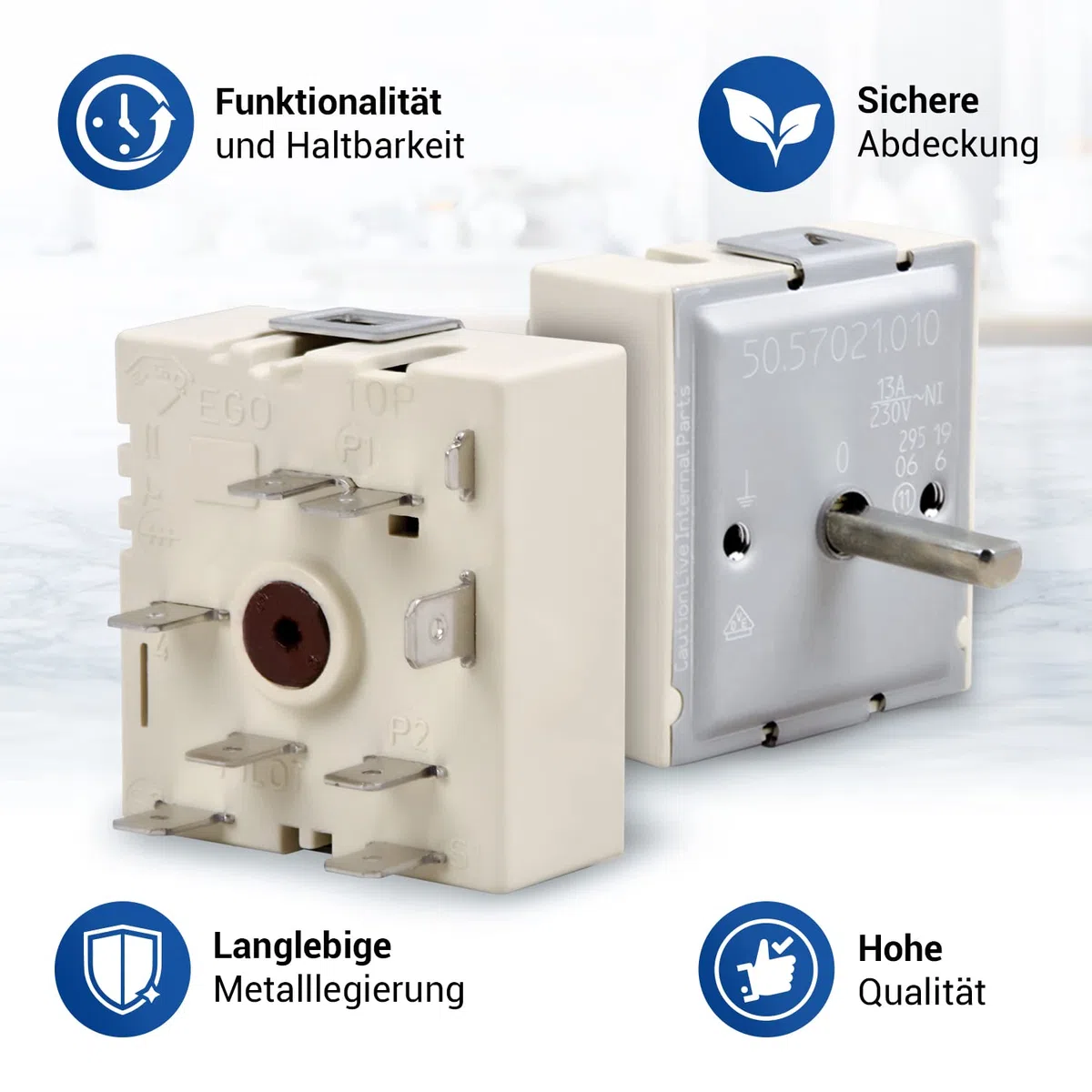 Regulador de energía, interruptor de placa de cocina, repuesto para EGO 50.57021.010, 230 V, monocírculo para placa de cocina, Miele, AEG, Bosch, Siemens, Neff Ignis