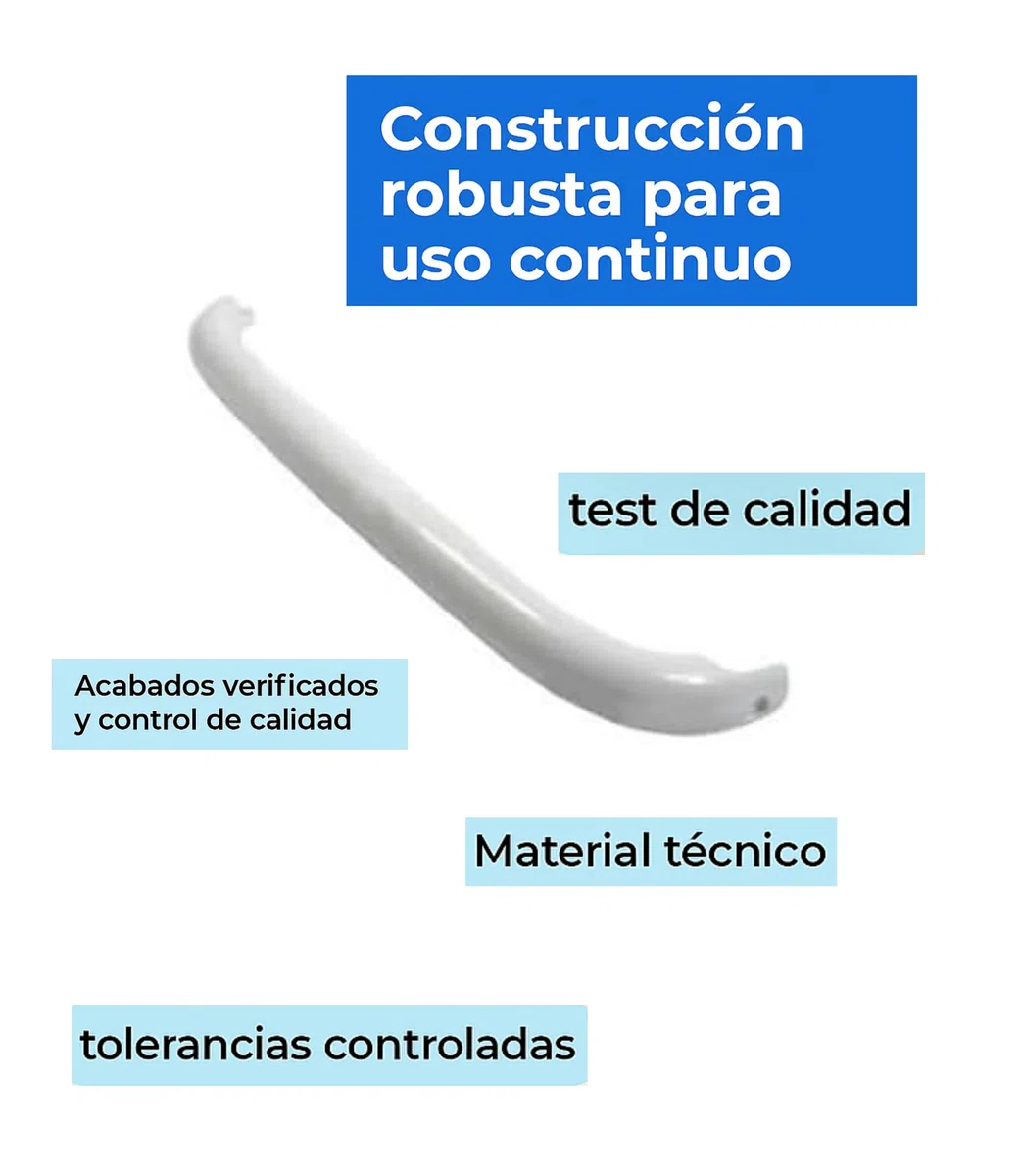 RECAMBIOS DREYMA Tirador Puerta Frigorifico 365 mm 1 Agujero Blanco Codigo 00355004 00354911 Compatible con Bosch Balay LG KGS4620IE01 KGU4421IE01 Repuesto Asa Curva Montaje Preciso Garantia