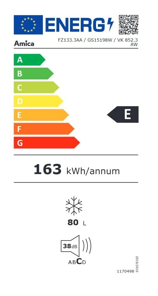 Amica GS 15198 W - Congelador (Vertical, 78 L, 10,5 kg/24h, ST, A++, Blanco)