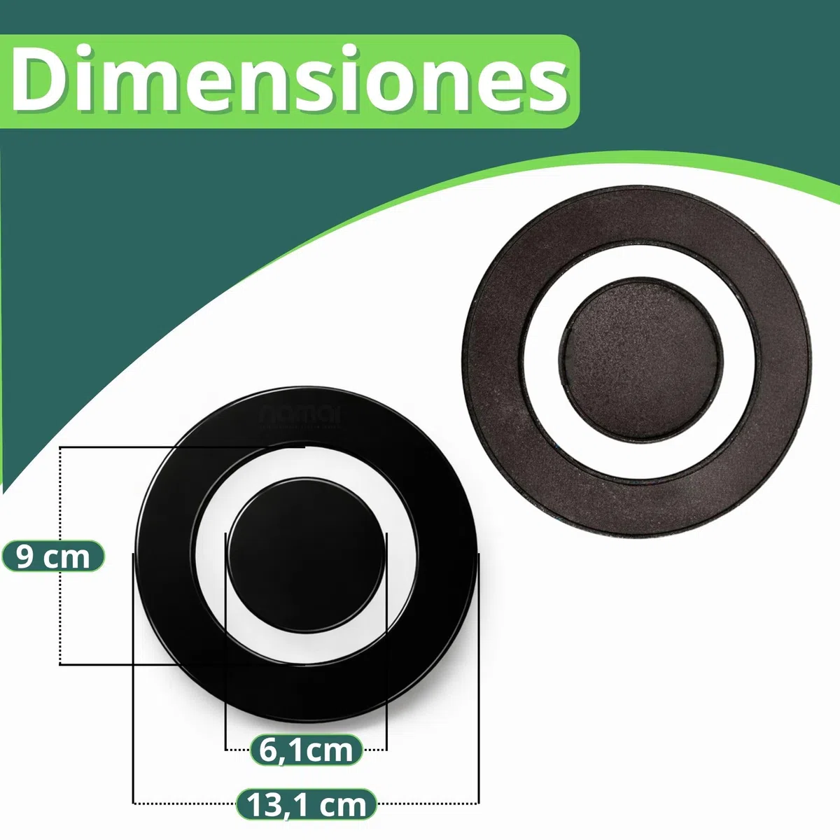 NAMAI - Juego de 5 Tapa Cocina Gas Para Quemador de Gas, 4 Tapa Lisas + 1 Placa de Triple Corona, Compatibilidad Universal, Recambios Para Cocina de Gas, Fáciles de Instalar