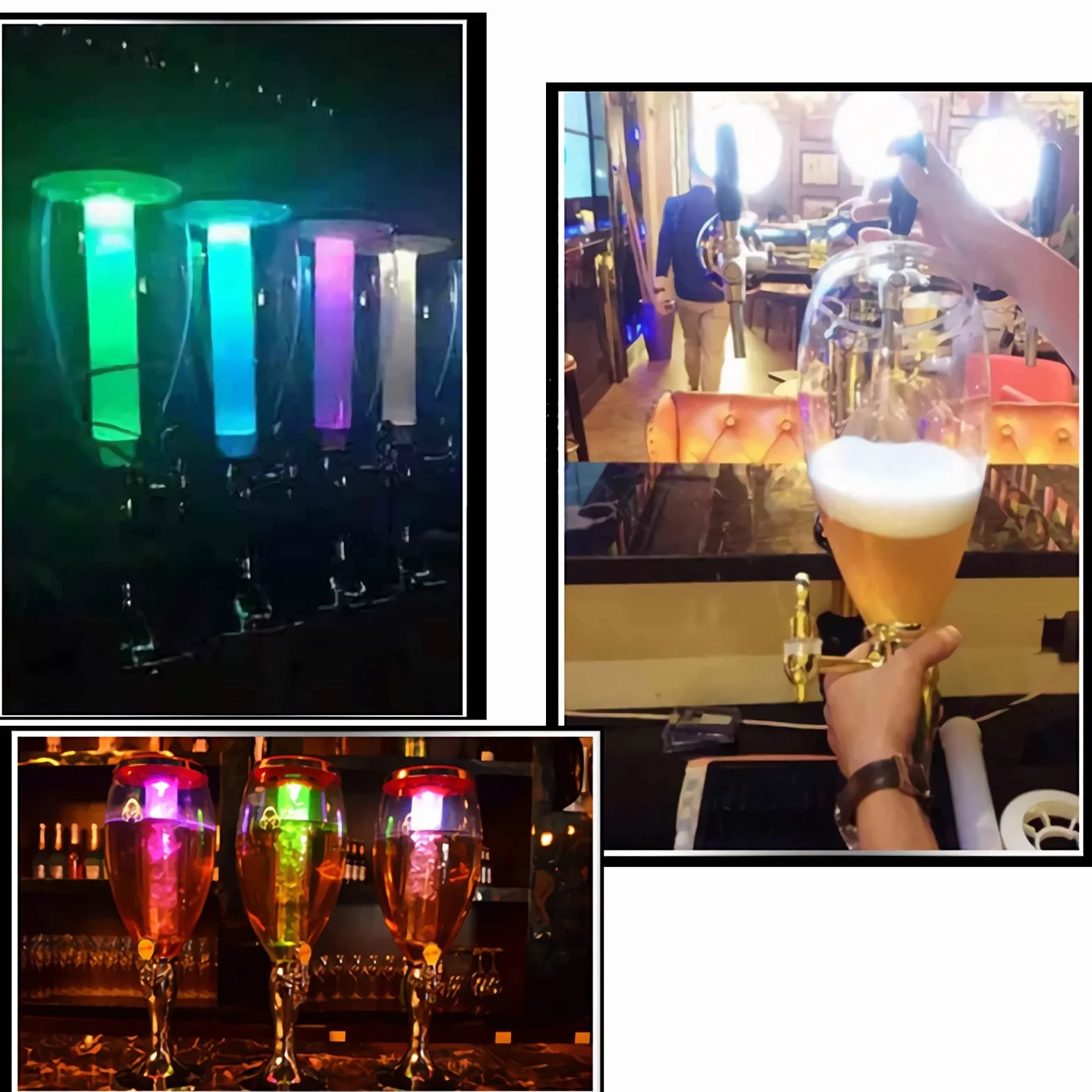 Dispensador de Cerveza Dispensador de Cerveza de 100 Oz, Cerveza Mini con Grifo de Tubo de Hielo y Luces para Restaurante de Fiesta de Pub de Bar en casa, Dispensador de Bebidas de 3L (Color : Plata