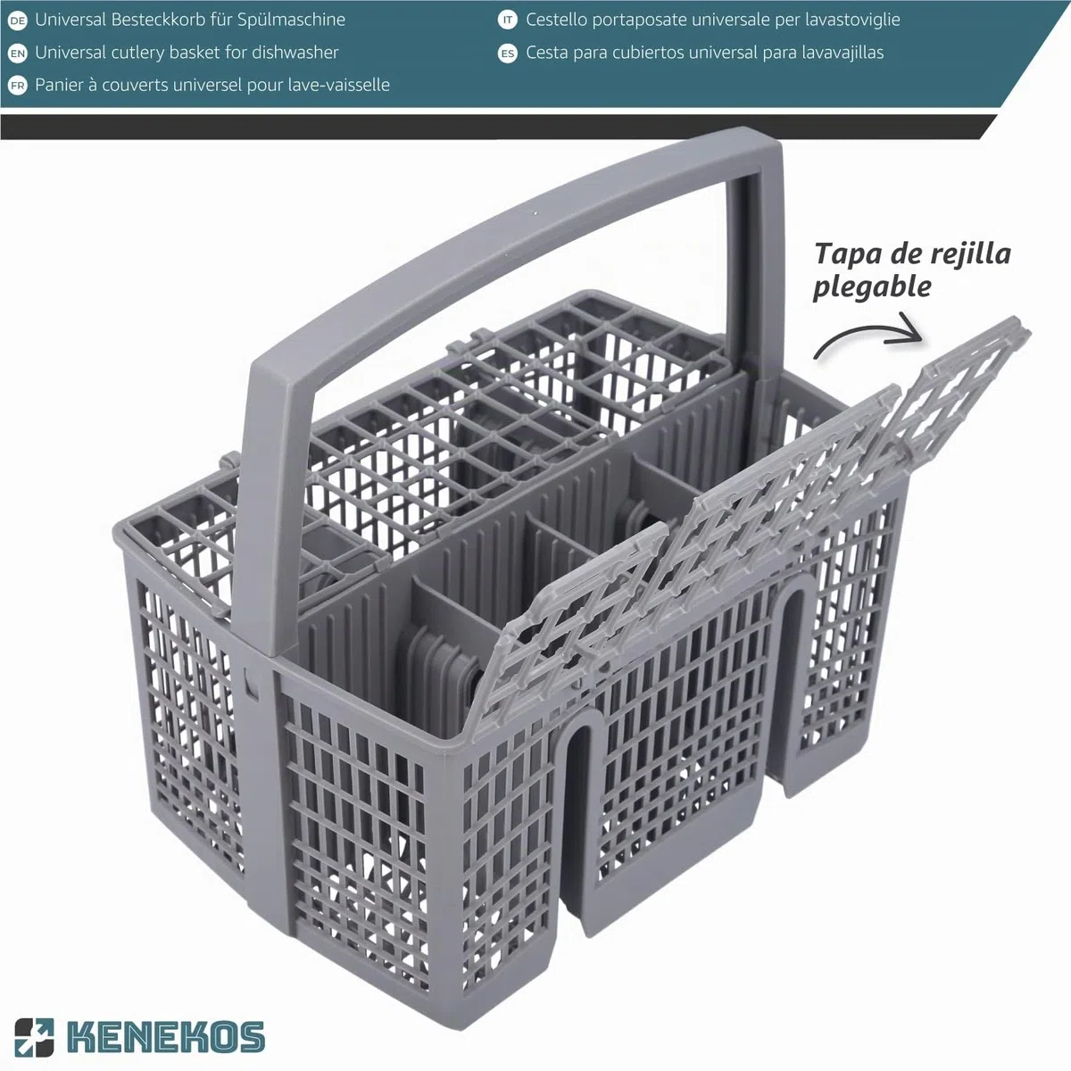 Kenekos - Cesta de cubiertos para lavavajillas compatible con Siemens SZ73100 / 11018806, Bosch SMZ5100/00743503, Neff Z7863X0 - Accesorios para lavavajillas - plástico de dimensiones estables