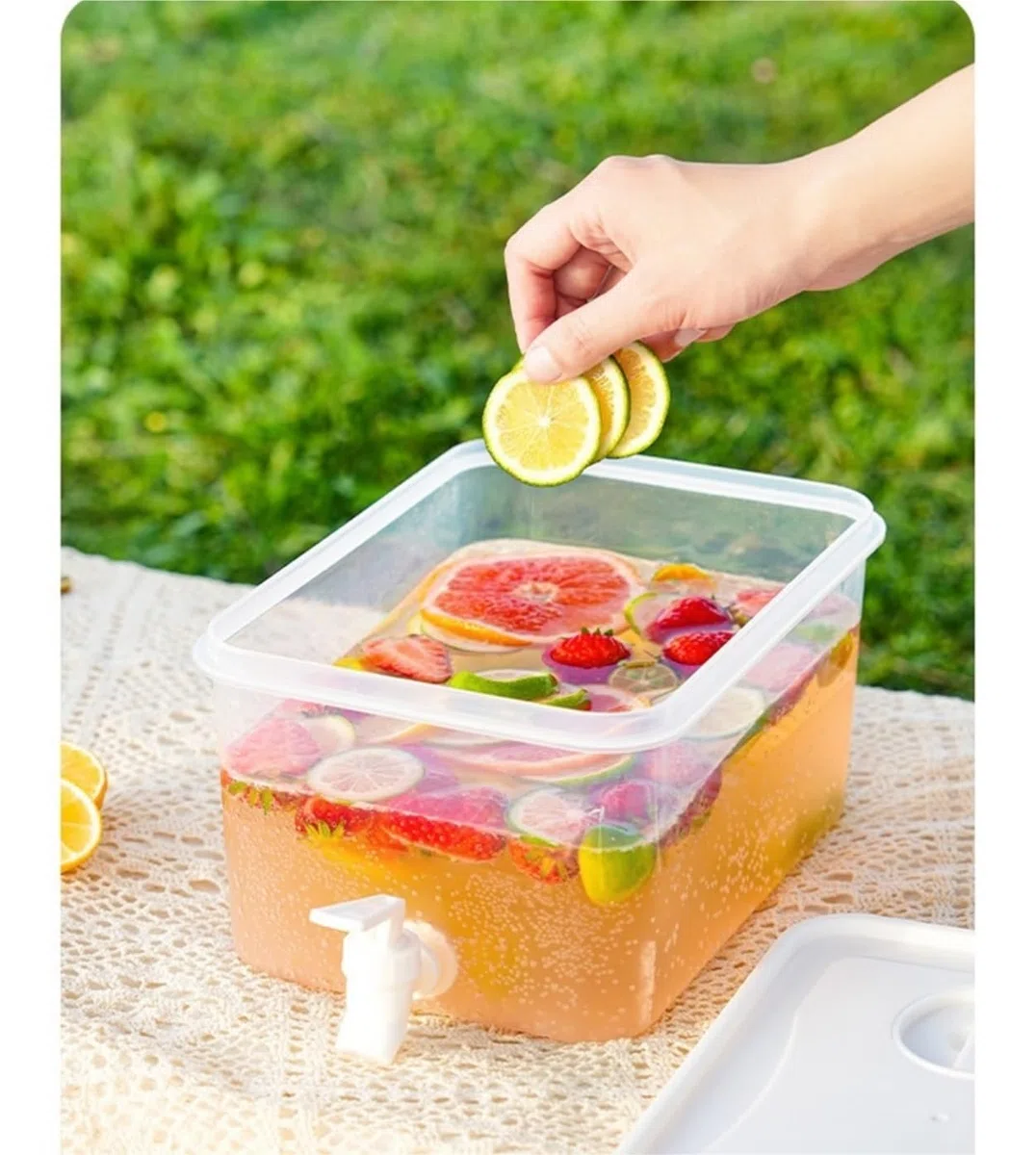 Dispensador de Bebidas Jugo Dispensador De Cerveza De 13 L, Barril De Gran Capacidad For Bebidas Frías Y Jugos con Filtro Recipiente