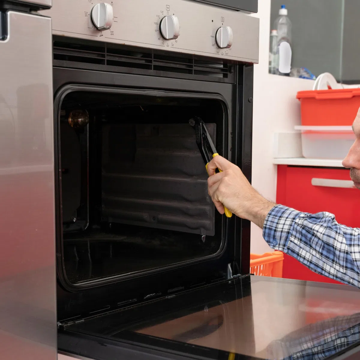 CHEFZOCO Junta Puerta Horno, Goma puerta de horno, Goma horno Universal, Medidas 490 mm ancho x 360 mm alto, Incluye 4 ganchos, Compatible con Bosch, Siemens, Neff, Constructa, Balay, Lynx, Siemens