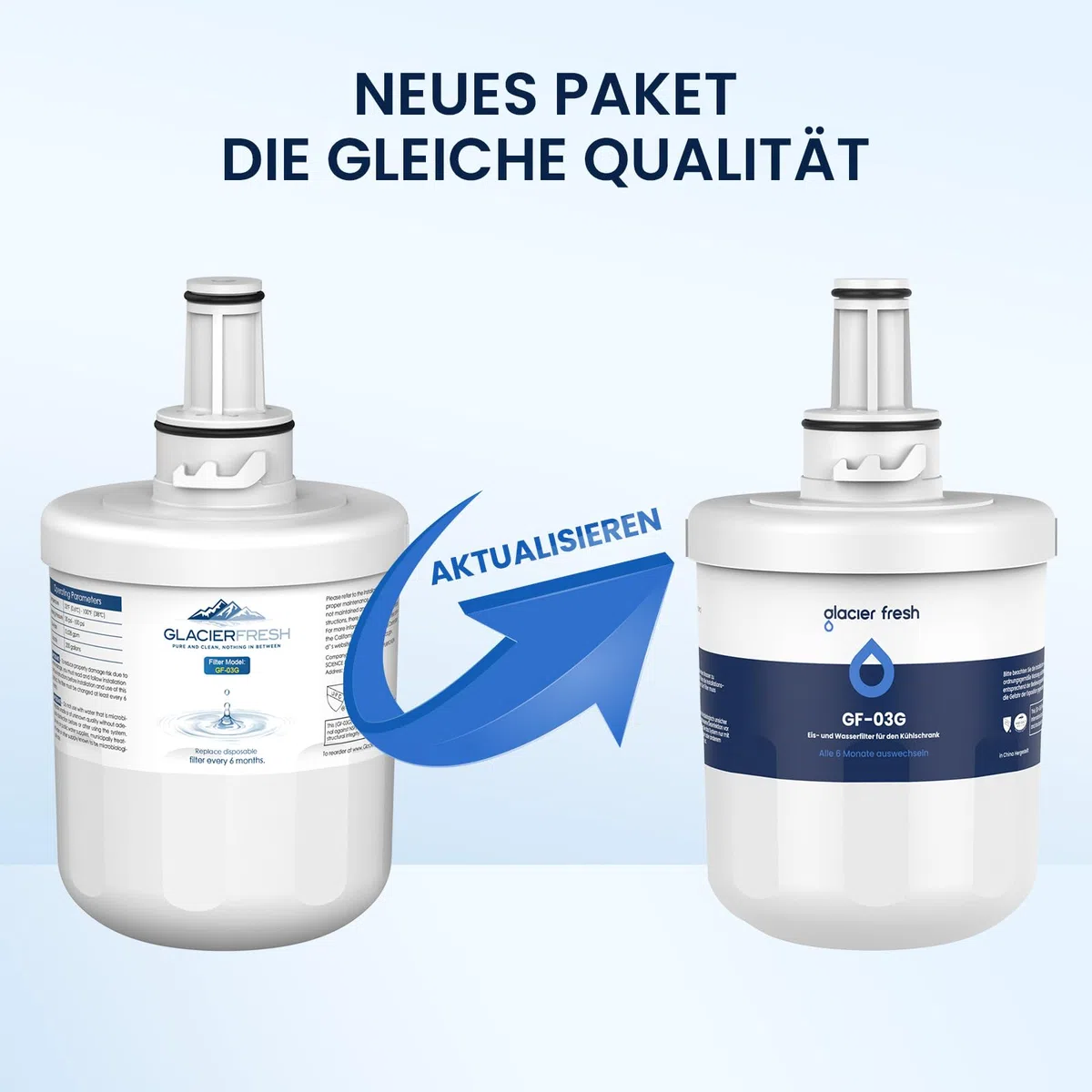 GLACIER FRESH DA29-00003G Filtro de agua para nevera, compatible con Samsung Aqua Pure Plus DA29-00003G, DA29-00003B, DA29-00003F, HAFCU1/XAA HAFIN1/EXP, APP100, WF289, paquete de 2