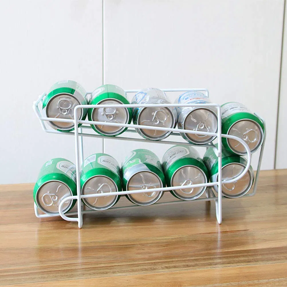 Dispensador de latas de doble capa, estante de almacenamiento, soporte para frigorífico, bebidas, soporte para latas de frigorífico, estantería de doble lata, estantería para frigorífico,