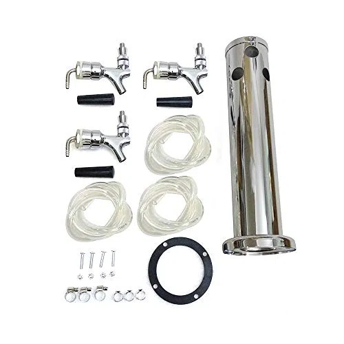 Dispensador de torre de cerveza de acero inoxidable con grifos de 3 pulgadas, sistema de corriente para bares, fiestas y reuniones caseras