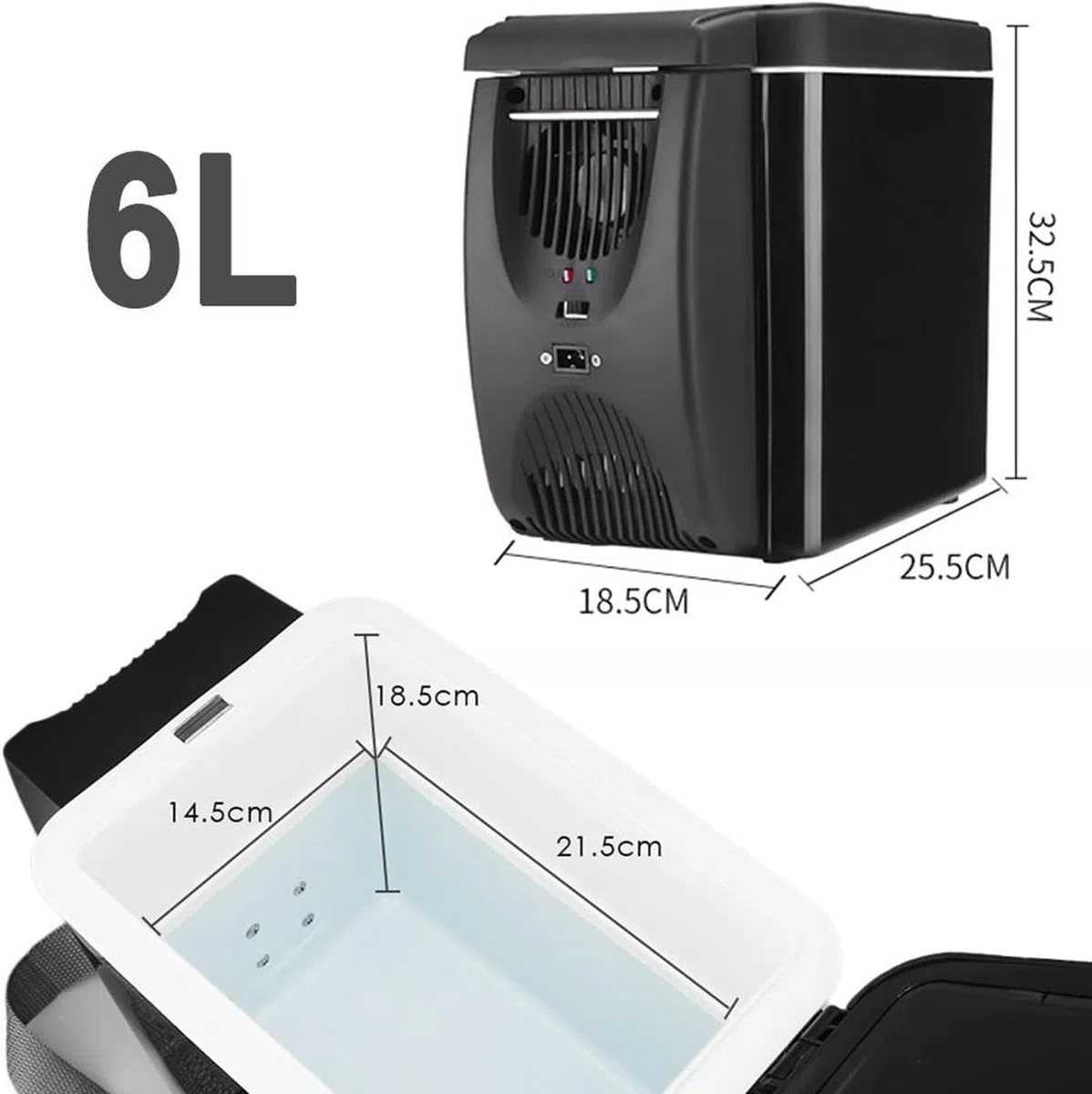 Mini refrigerador pequeño refrigerador para coche, refrigerador congelador, calentador de 6 L, mini congelador de coche, calentador eléctrico para nevera