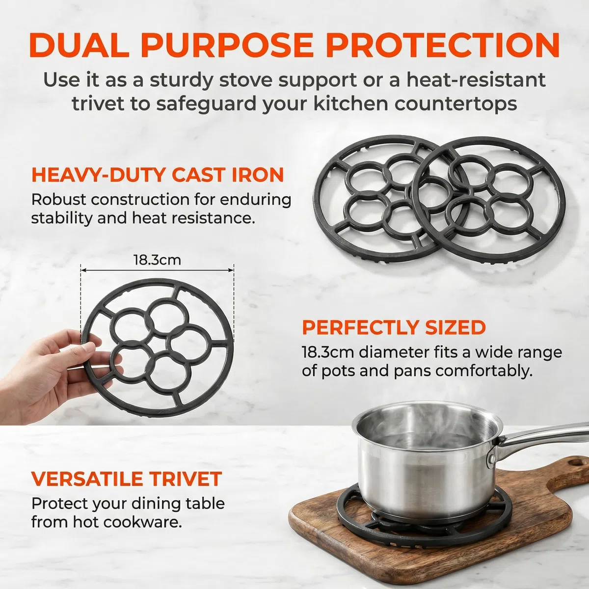 2 PCS Anillo de Soporte de Hierro Fundido para Wok Base para Hornillo de Gas Soporte para Cocina de Gas Soportes Universal para Cacerolas de Hierro Fundido Anillo de Soporte para Wok