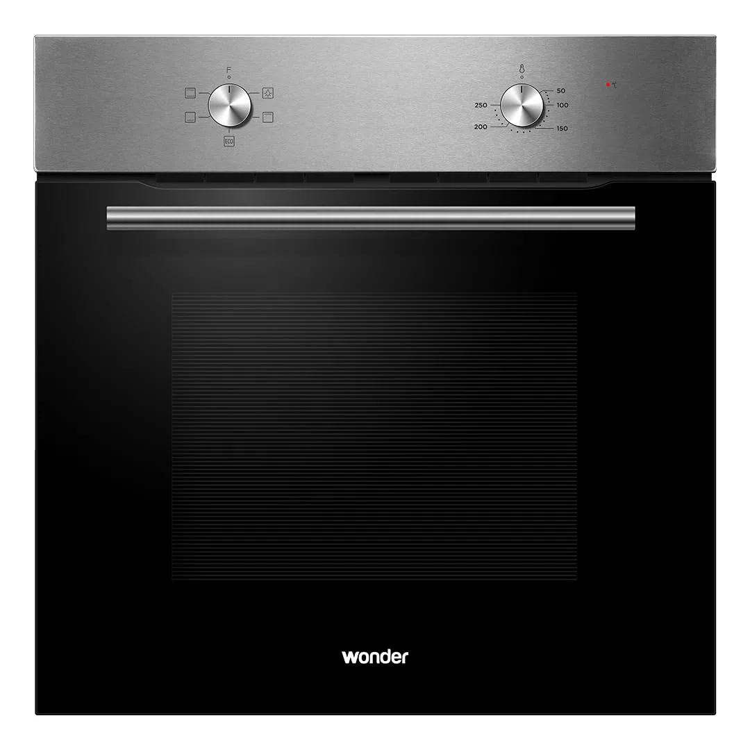Wonder Horno Eléctrico Inox WH4702X. Capacidad 75 Litros, 2100 W, Grill, 4 Programas, Interior Metálico, Temporizador, Fácil Limpieza, Clase de Eficiencia Energética A