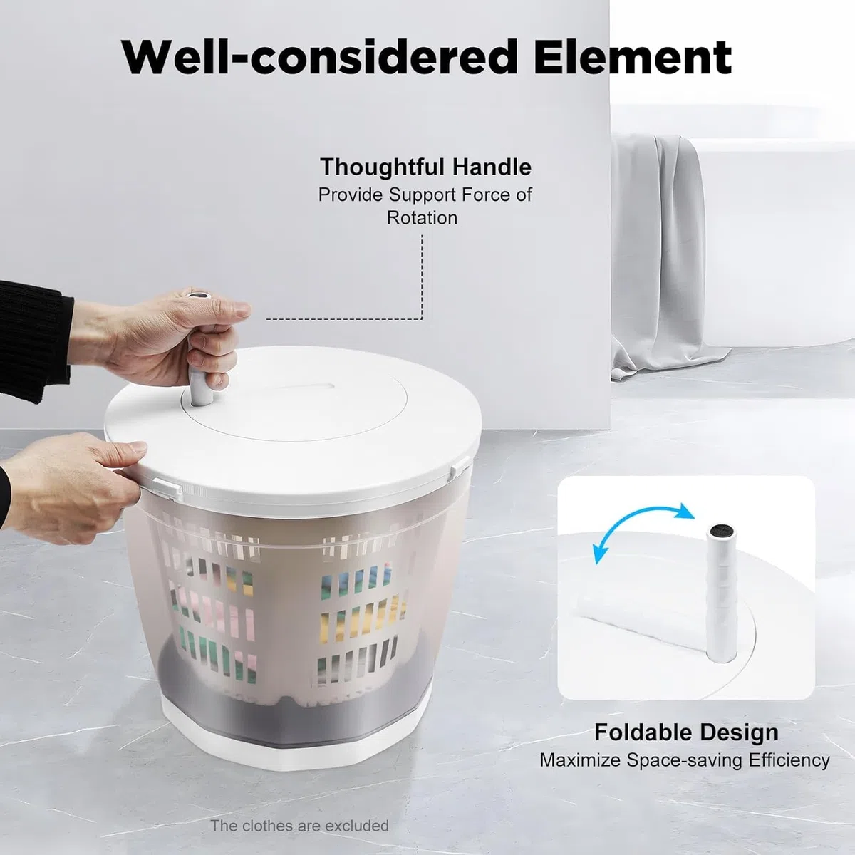 Lavadora Y Secadora Centrífuga Portátil 2 En 1 con Manivela - Minilavadora Compacta No Eléctrica para Cargas Pequeñas, Fácil De Usar, Ideal para Acampar Y Viajar.