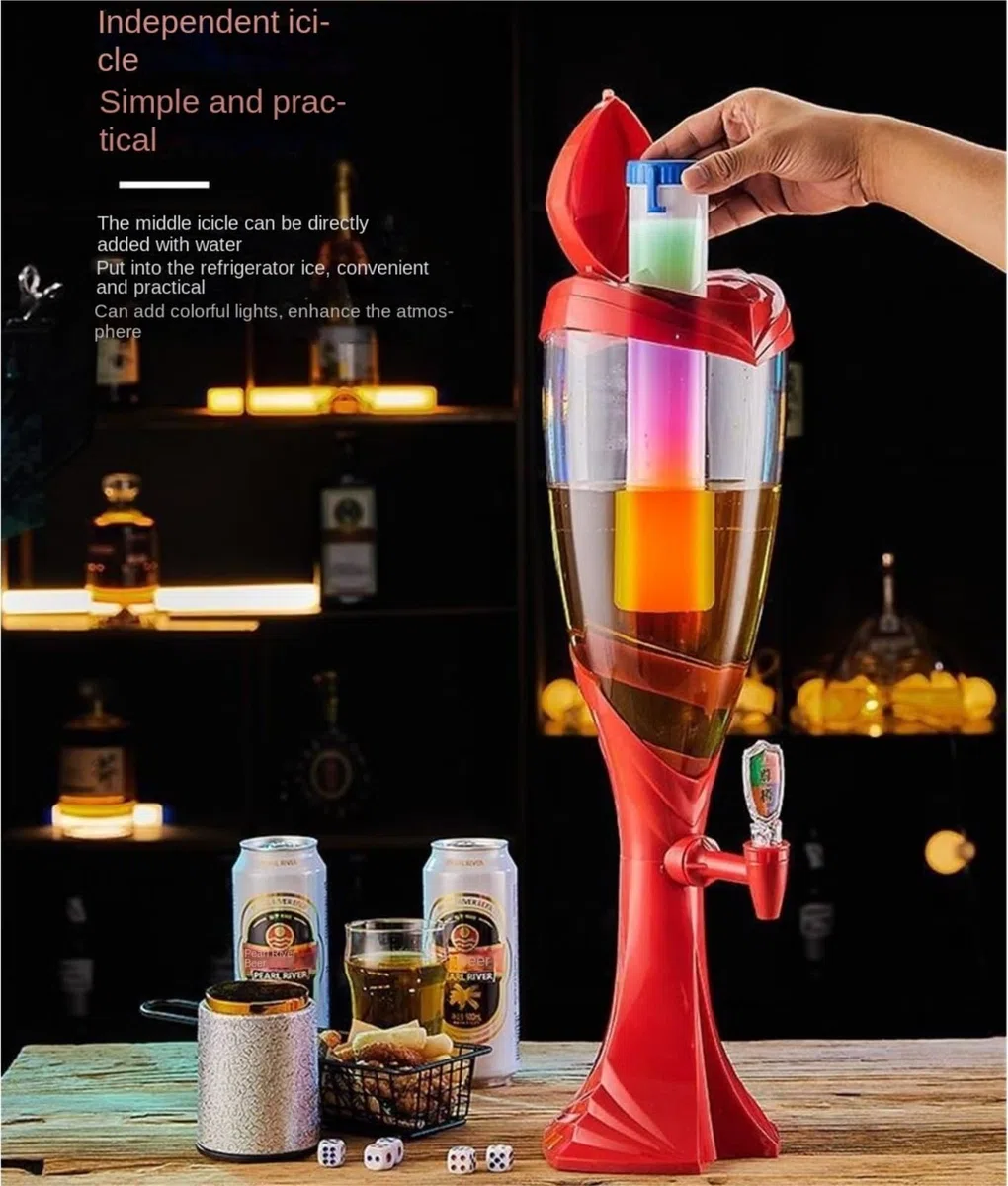 Dispensador De Cerveza Dispensador De Bebidas con Grifo, Torre De Cerveza De 3 litros Dispensador Bebidas(Grün)