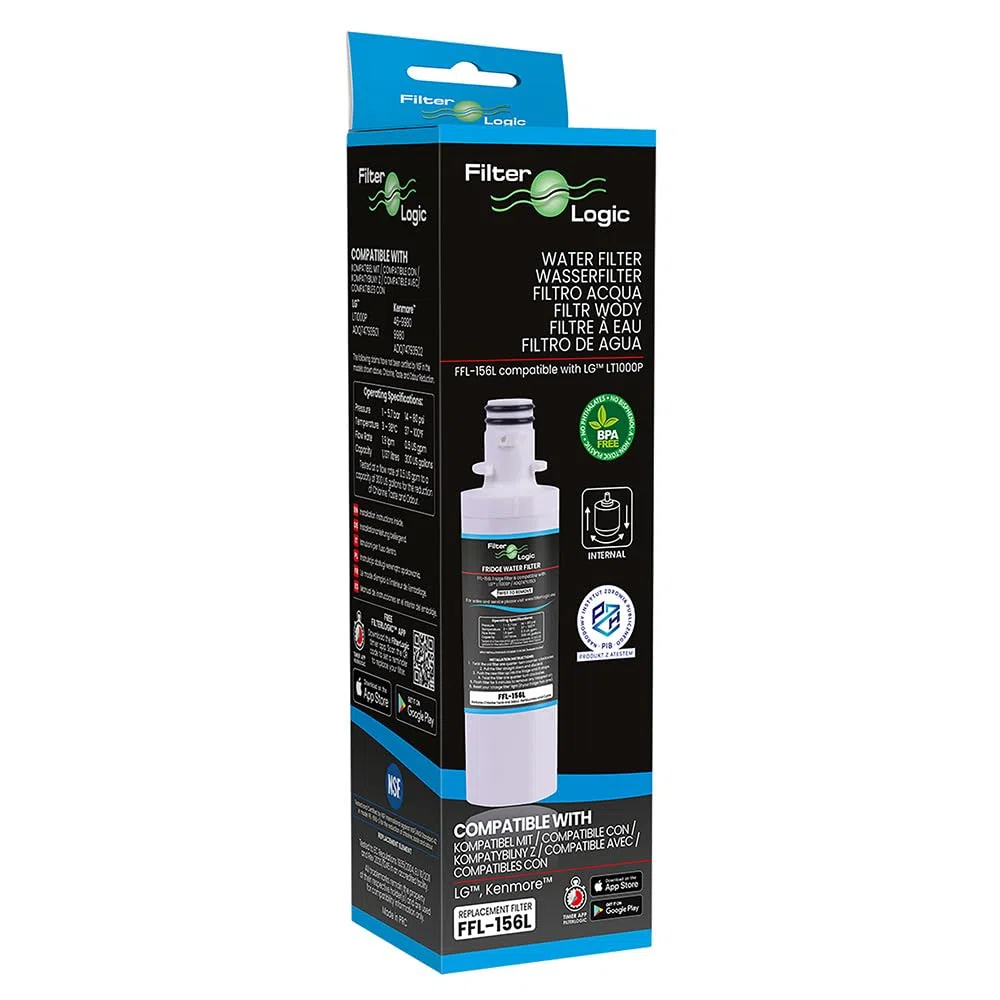 FilterLogic FFL-156L | 1x Filtro de agua para frigorífico compatible con el filtro LG LT1000P ADQ747935 ADQ74793501