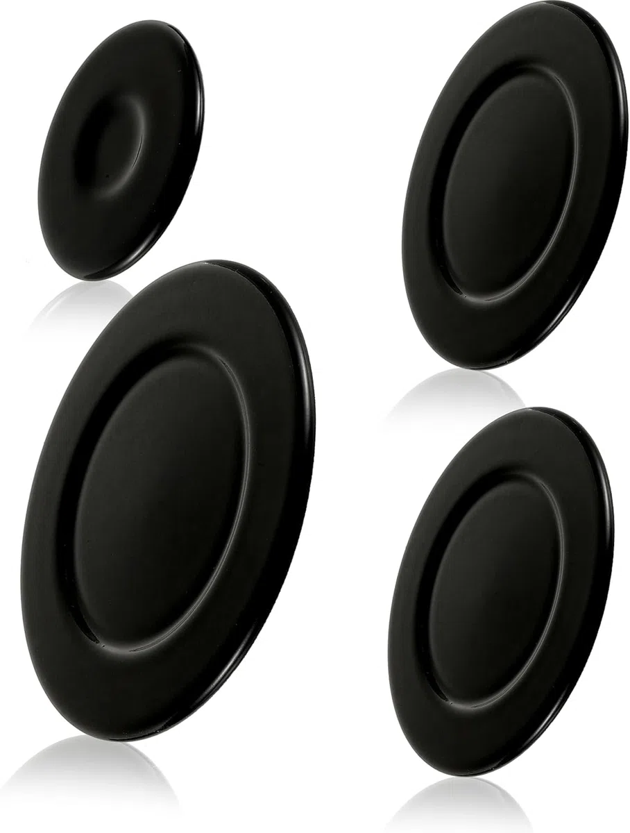 Cubiertas de quemador mejoradas para estufas de gas, juego de 4 tapas de repuesto de metal para estufas Sabaf, 55 mm/75 mm/100 mm (cóncavas)