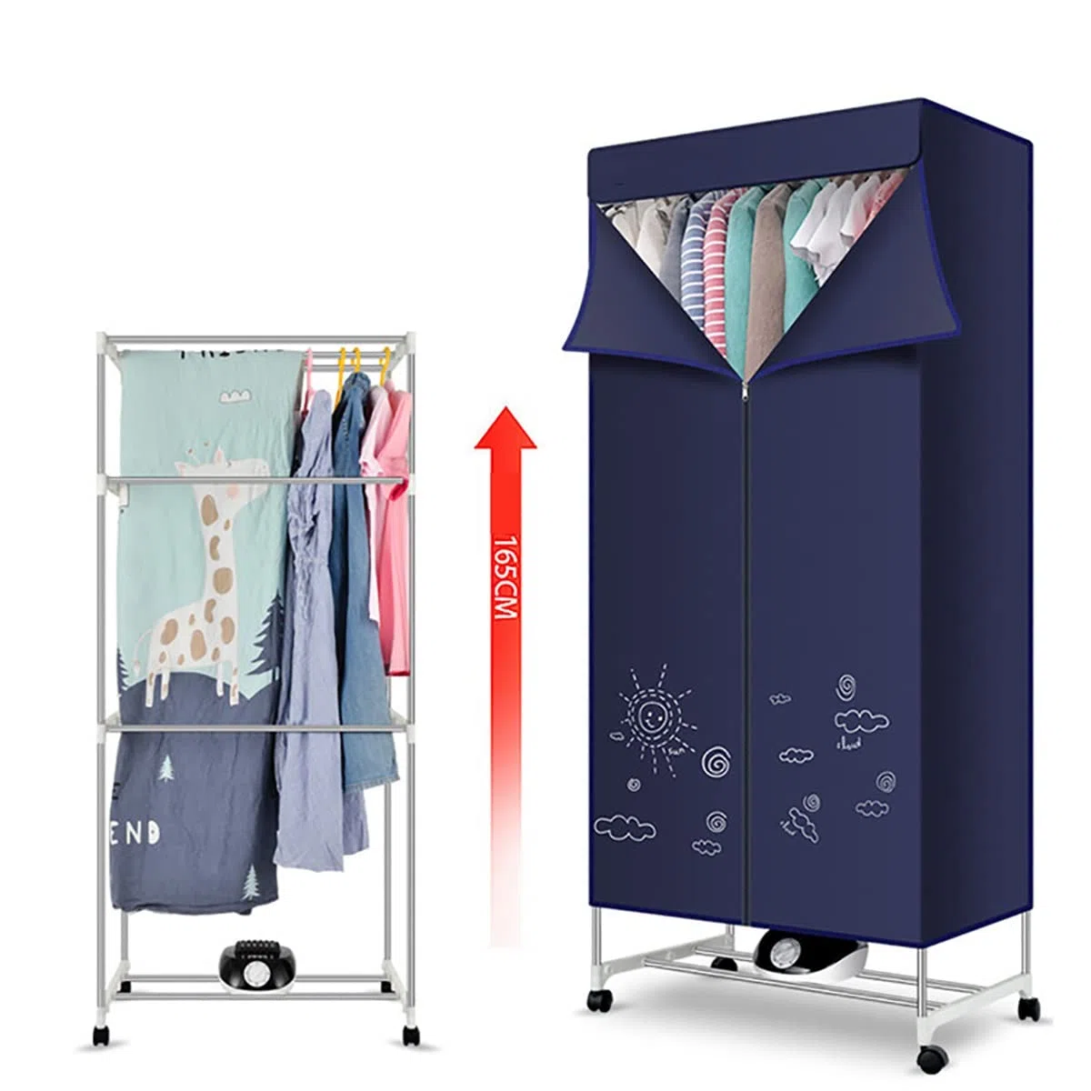 Secadoras portátiles, secadora de ropa eléctrica con estante de 3 niveles, miniestante de secado de 1000 W, secadoras de ropa, bajo nivel de ruido, temporizador automático de 180 minutos, máquina de s