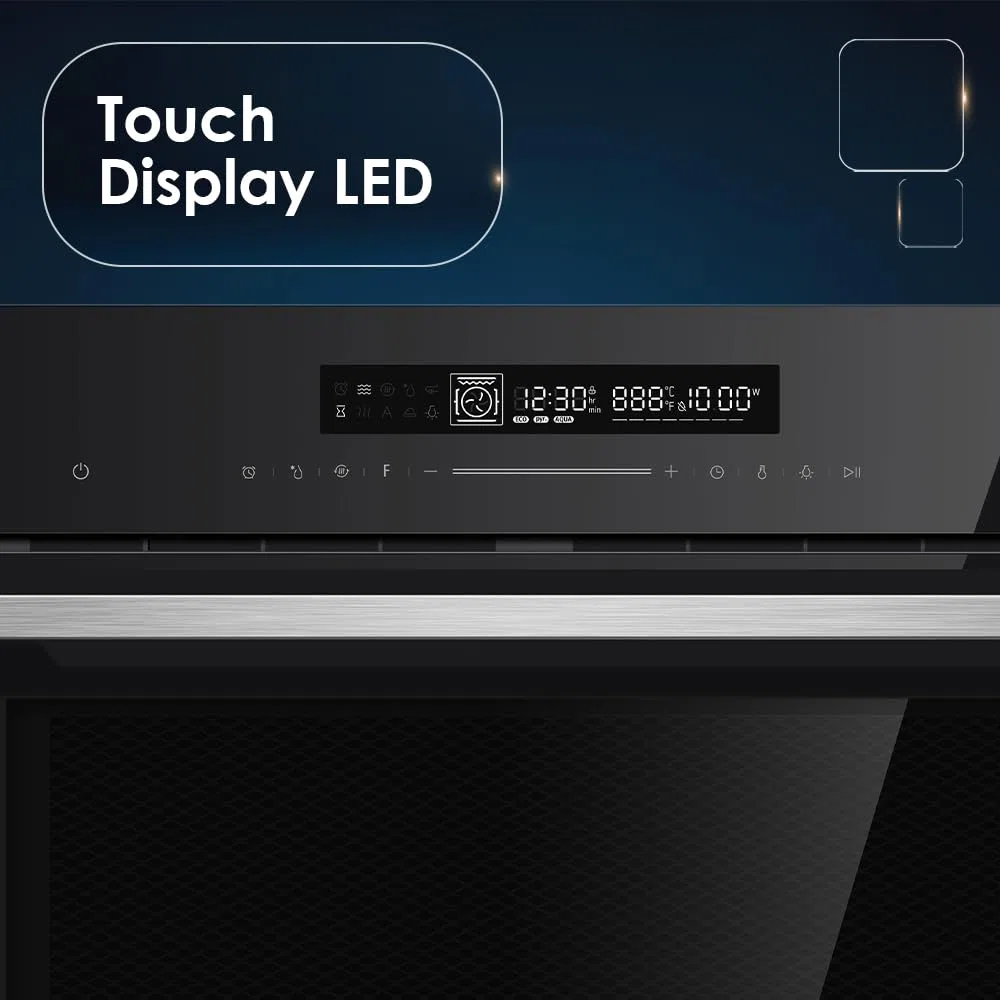 Hyundai Horno Multifunción Negro HHMFC4512DB00. Capacidad 50 Litros, 3000 W, Grill, 10 Programas, Interior Metálico, Temporizador, Fácil Limpieza, Clase Energética A