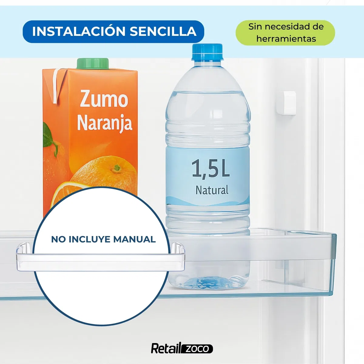 Estante Botellero Frigorífico compatible con Balay, Botellero superior para la nevera, código original 11013414, compatible con 3FCE563ME, 3FCE642ME, 3KF6510WI, entre otros