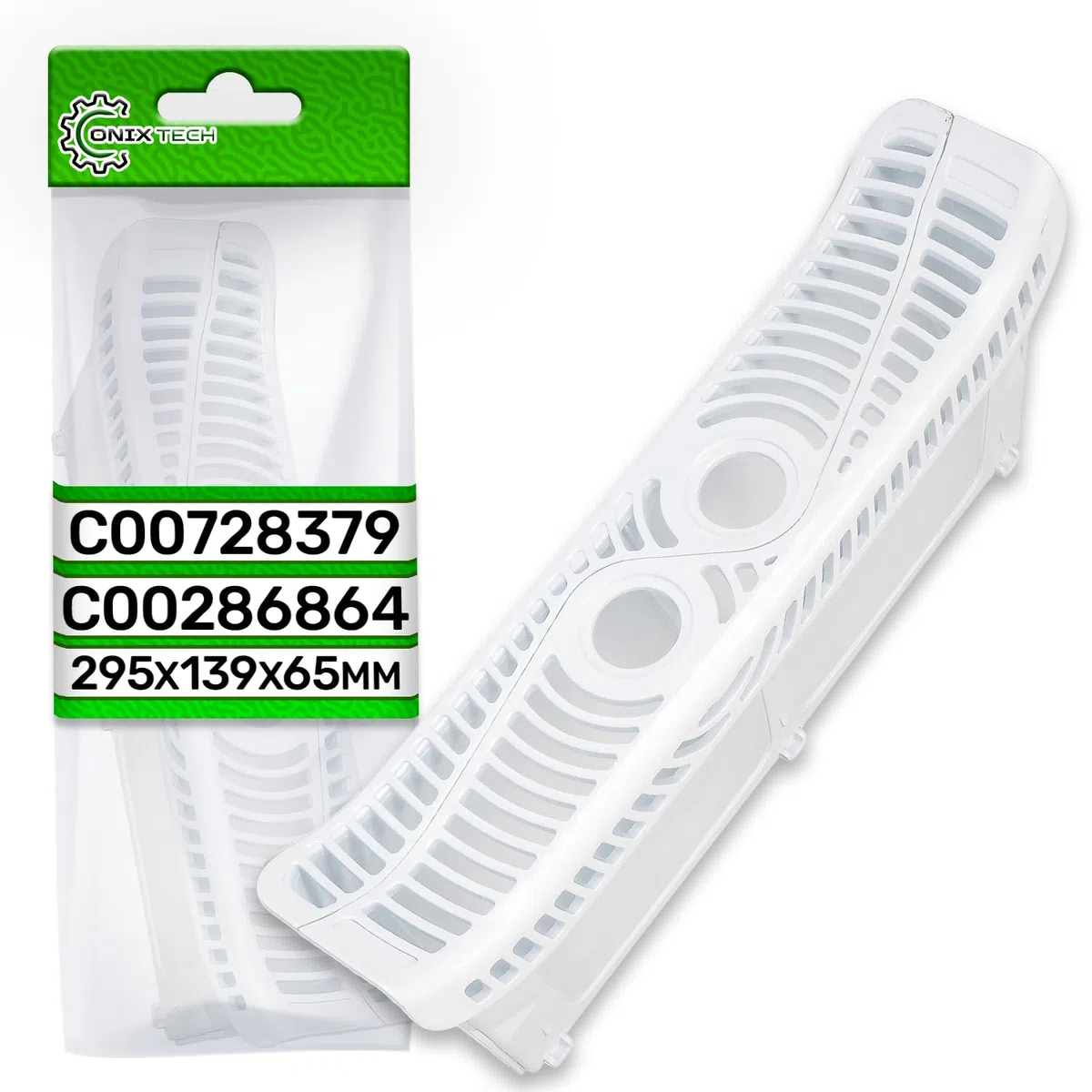 Filtro Pelusas para Secadora 295x139x65 mm con Código Original C00728379 C00286864 488000728379 482000023267 para Indesit para Ariston para Philips para Whirlpool - Garantía de 5 Años - ONIX TECH