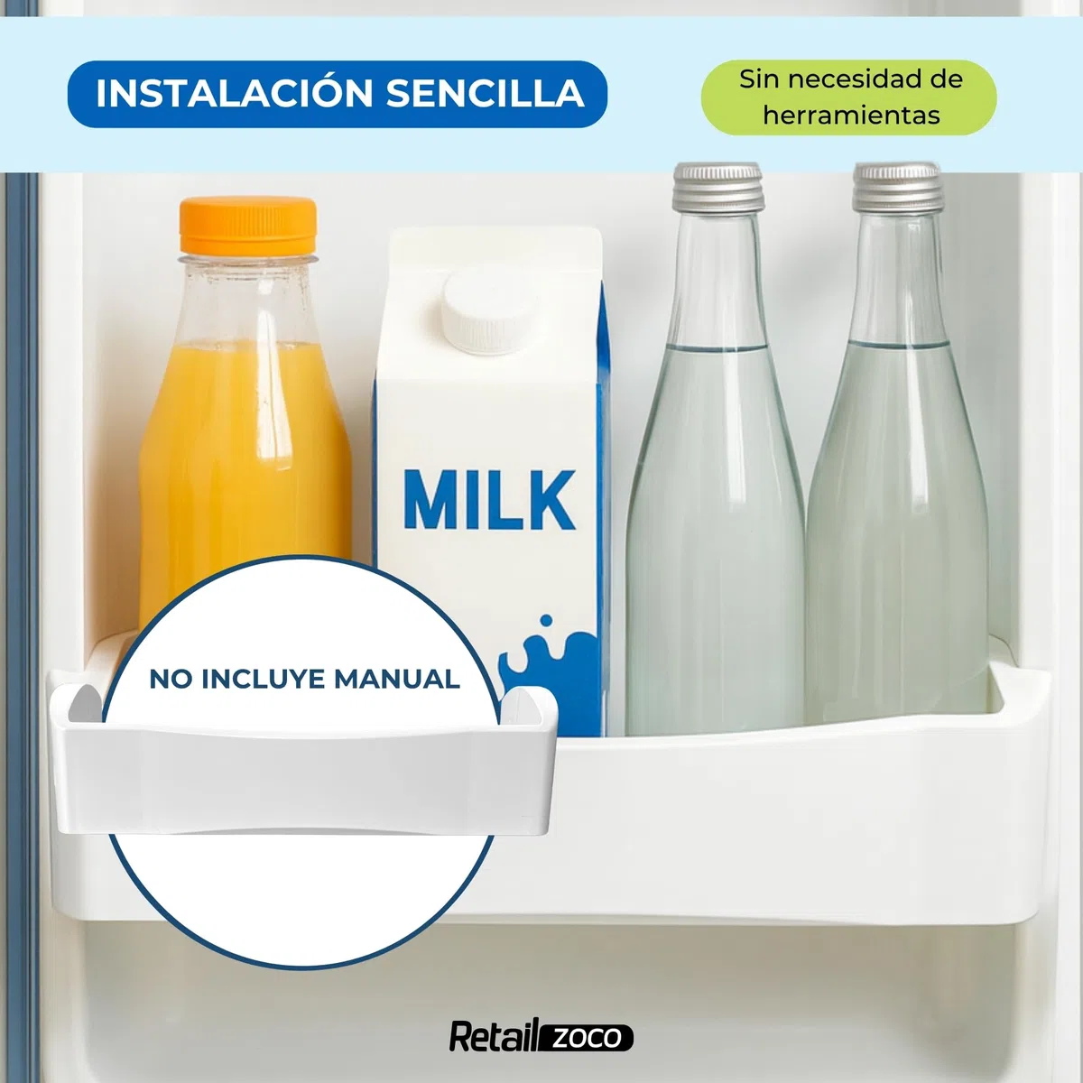 Estante Botellero Frigorífico compatible con Fagor, Botellero inferior para la nevera, código original AS0016135 FA2T006A5 FA2T001A6, compatible con 2FC-48EV, 3FC-41PEV, FC18NFA, FC-67NFX, FC67NFX