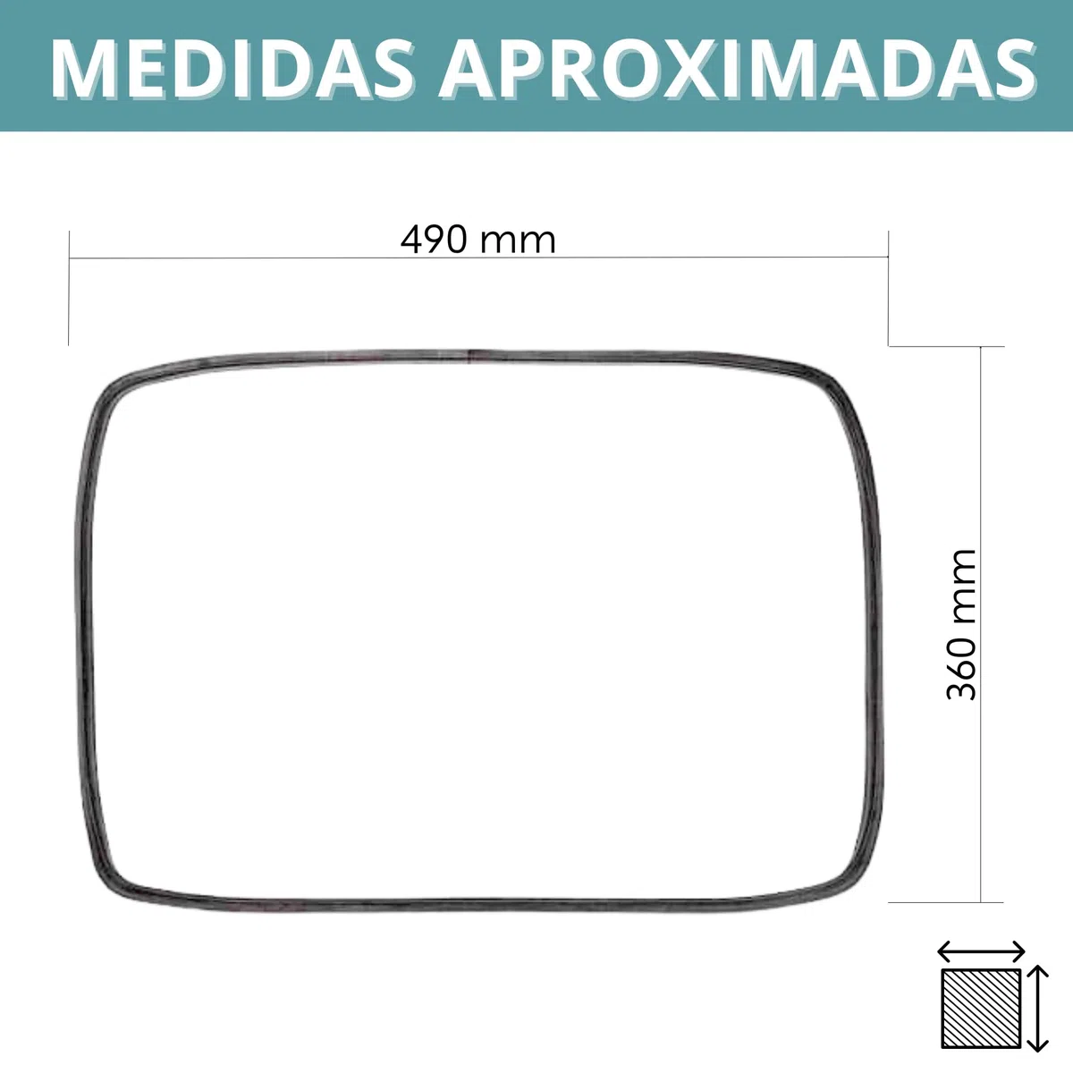 CHEFZOCO Junta Puerta Horno, Goma puerta de horno, Goma horno Universal, Medidas 490 mm ancho x 360 mm alto, Incluye 4 ganchos, Compatible con Bosch, Siemens, Neff, Constructa, Balay, Lynx, Siemens