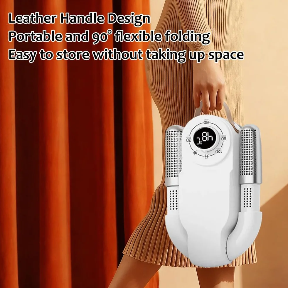 Secador de Zapatos Eléctrico, Secador de Zapatos, Secador de Botas con Temporizador Inteligente, Diseño Plegable y Secador de Zapatos Eléctrico de Secado Rápido, Elimina Eficazmente los Olores