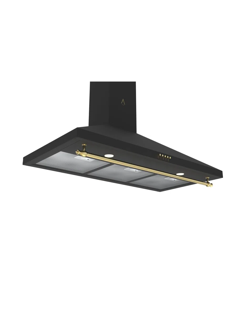 ALPHA Campana Decorativa Rústica Dorada GEA GOLD-90 Clase A, 850m3 Luz Led