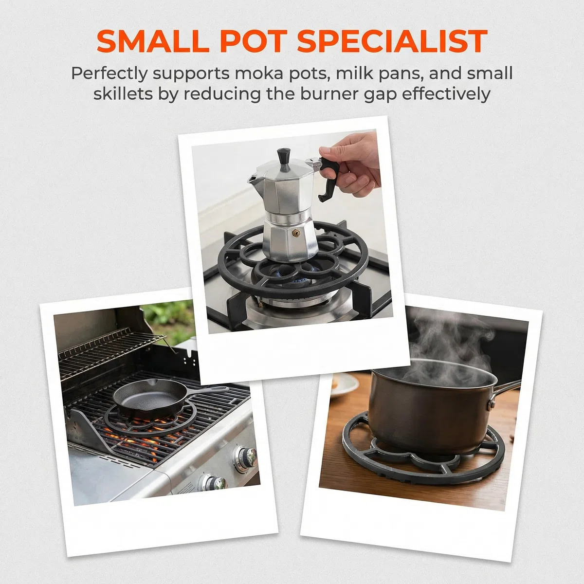 2 PCS Anillo de Soporte de Hierro Fundido para Wok Base para Hornillo de Gas Soporte para Cocina de Gas Soportes Universal para Cacerolas de Hierro Fundido Anillo de Soporte para Wok