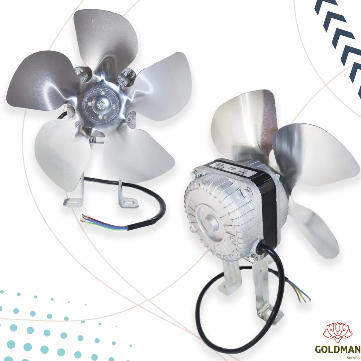 GOLDMAN SERVICE | Recambio Aspas Metálicas de Aluminio para Motor Fan Ventilador Botellero | Compatible Grandes Marcas | Diámetro Ø200mm
