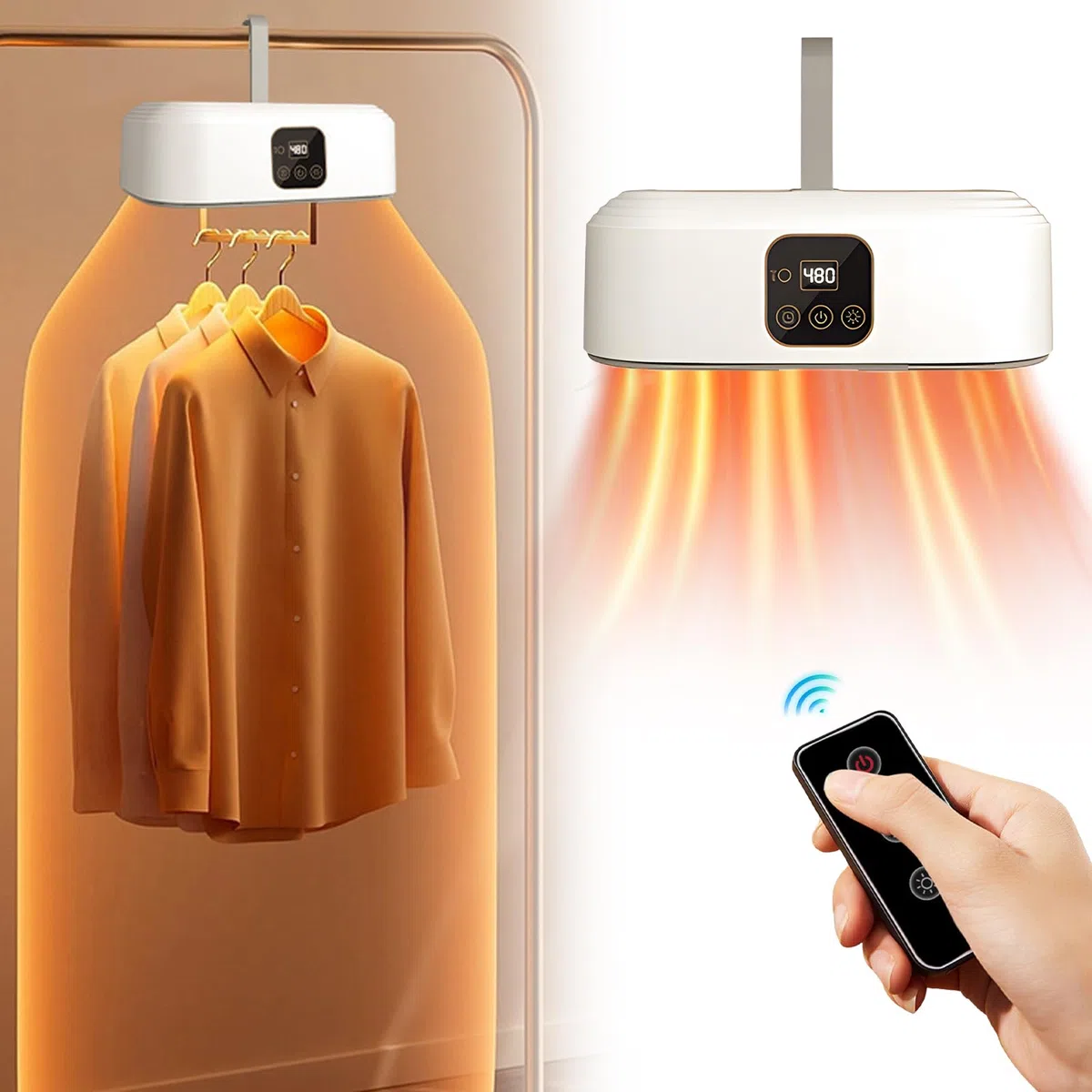 Secadora portátil pequeña, secador de bomba de calor eléctrica con control remoto, tiempo de 1-8 horas, apagado automático, secadora plegable, mini secadora para apartamentos, viajes, camping, hoteles