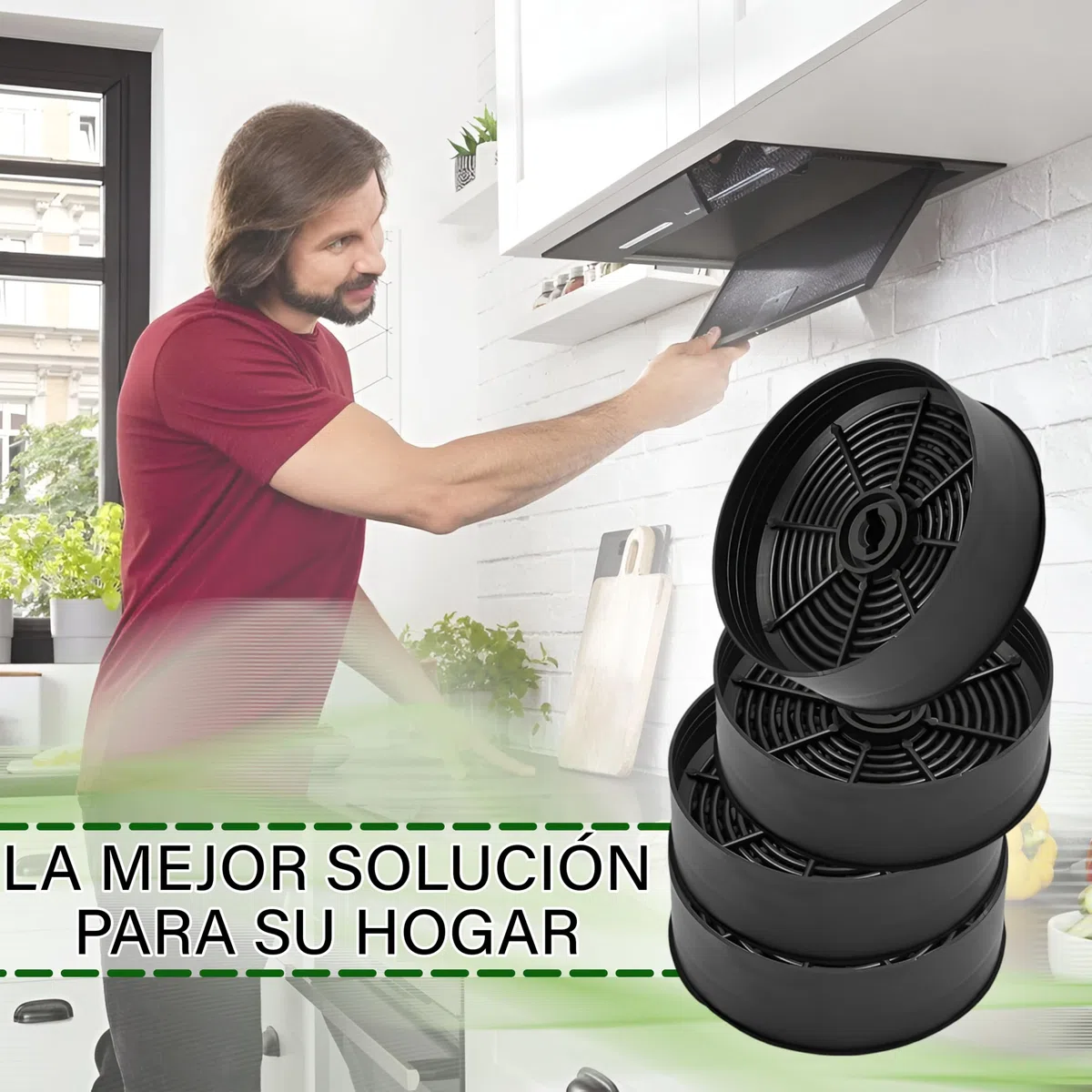 4 Piezas Carbón Filtro Campana Extractora D058 Ø125 mm con Código Original 1120506172 33005513 9029798809 90421336 para Zanussi para Aeg para Electrolux - Garantía de 5 Años - ONIX TECH