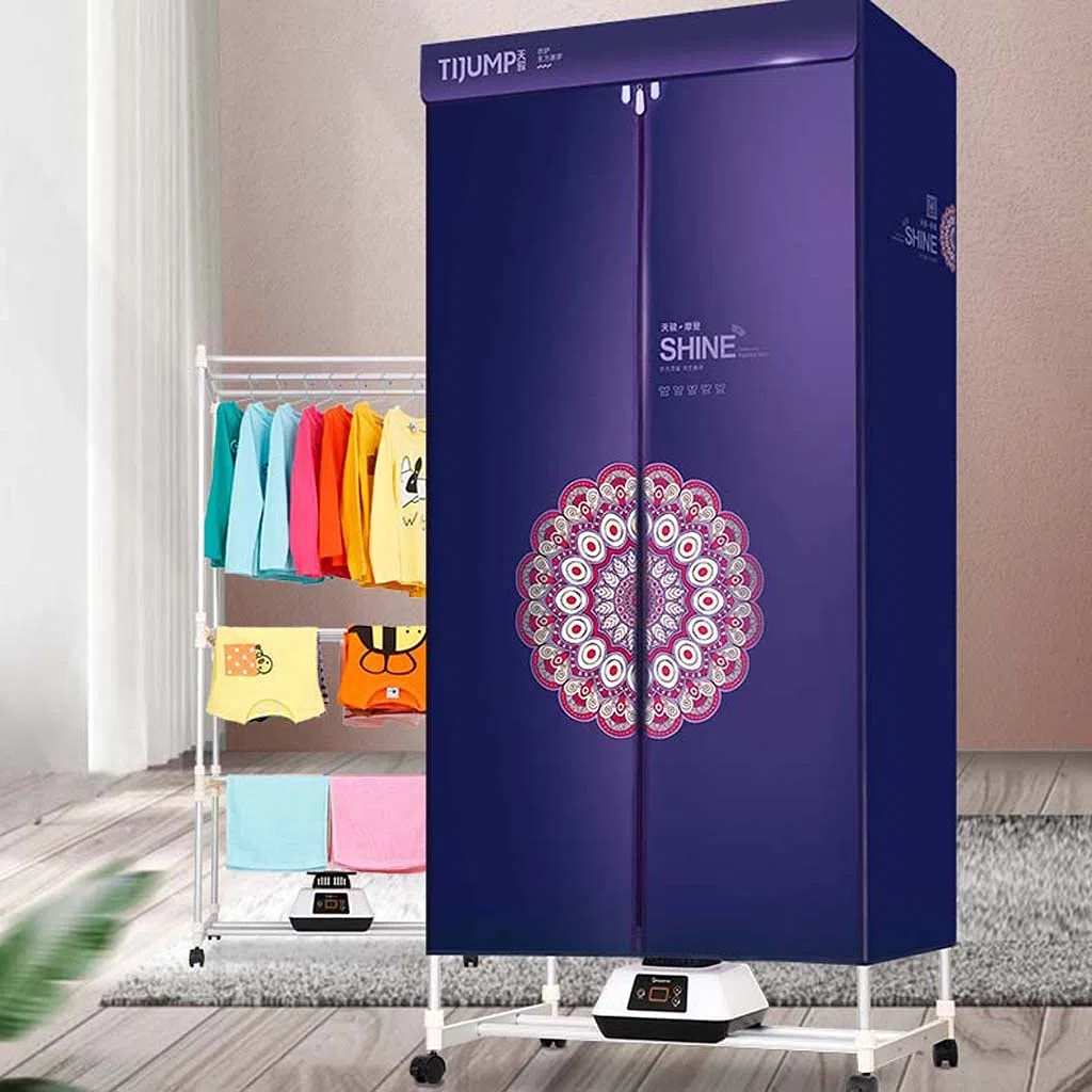 Secadora de ropa eléctrica doméstica con control remoto inteligente 1200W Gran capacidad 20kg Acero inoxidable de doble capa Ahorro de energía Interior Lavado húmedo Secado con aire caliente Armario
