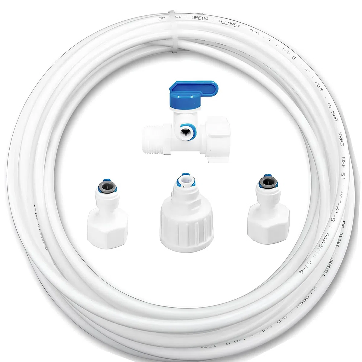 5 m Kit Conector Manguera Refrigerado, Juego De TuberíAs De Agua Para Nevera, Conector De Agua Del FrigoríFico, Para Refrigerador Doble De Estilo Europeo (Tubo De 1/4 De Pulgada)