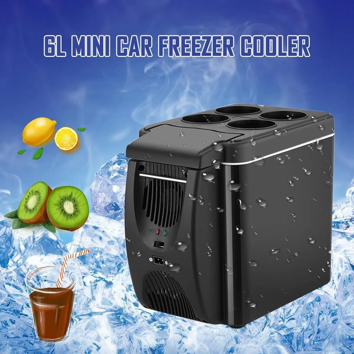 Mini refrigerador pequeño refrigerador para coche, refrigerador congelador, calentador de 6 L, mini congelador de coche, calentador eléctrico para nevera
