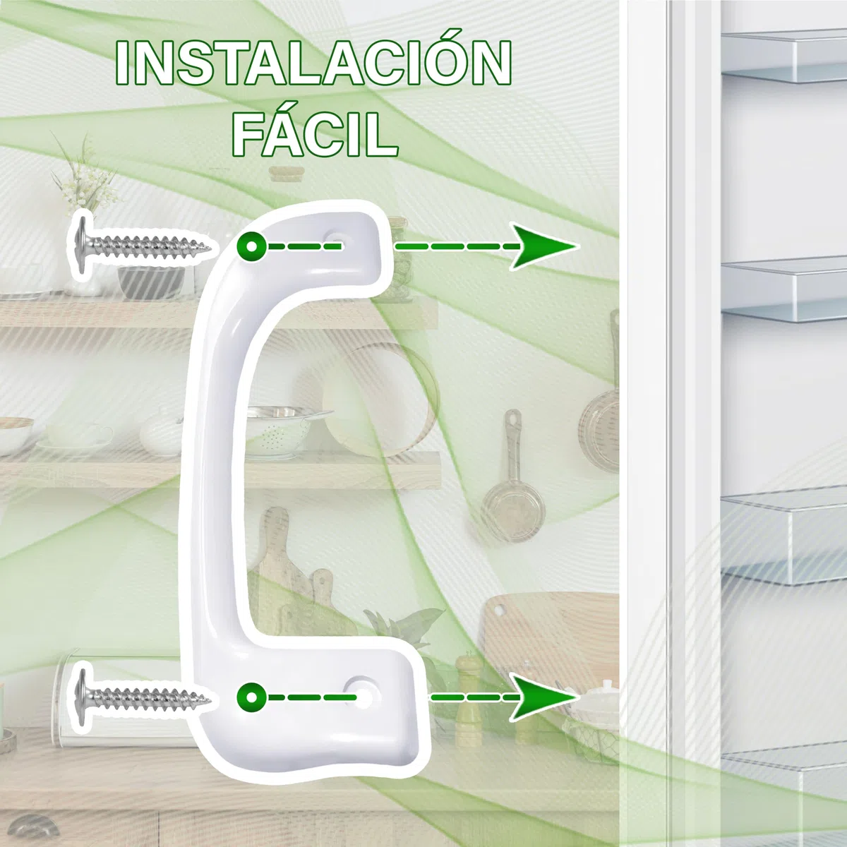 ONIX TECH Tirador Puerta Frigorifico y Congelador Longitud 210 mm y Distancia Entre Orificios 175 mm con Código Original 00480720 480720 para Bosch - Garantía de 5 Años