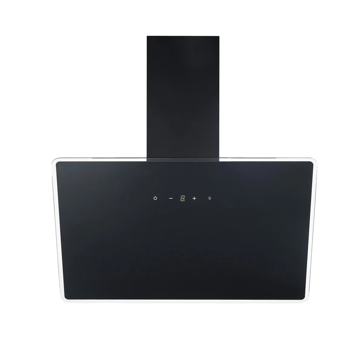 Respekta campana extractora cabeza libre, campana extractora inclinada 80 cm, pantalla de vidrio, acero inoxidable en negro, función de extracción y recirculación de aire, CH112080S, A++, 39-61 dB