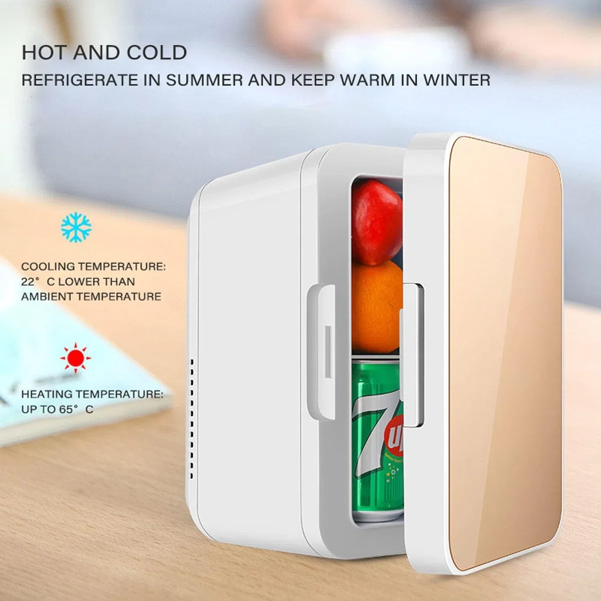Mini refrigerador pequeño de 8 litros para coche, congelador eléctrico, para coche, caravana, camping, viajes o uso doméstico.